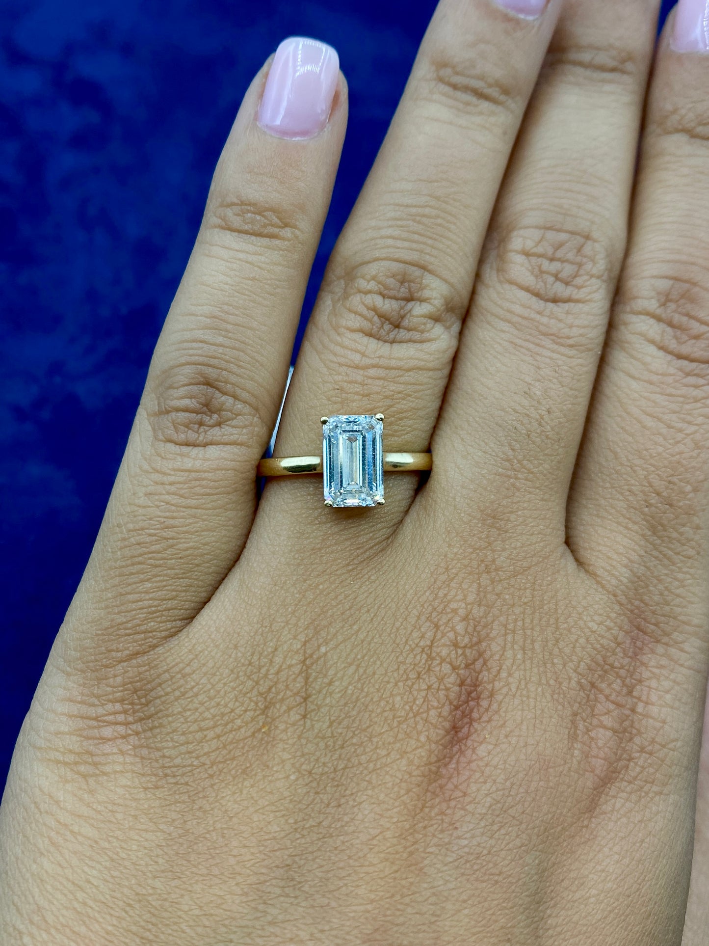 14k Emerald Shaped Lab Diamonds