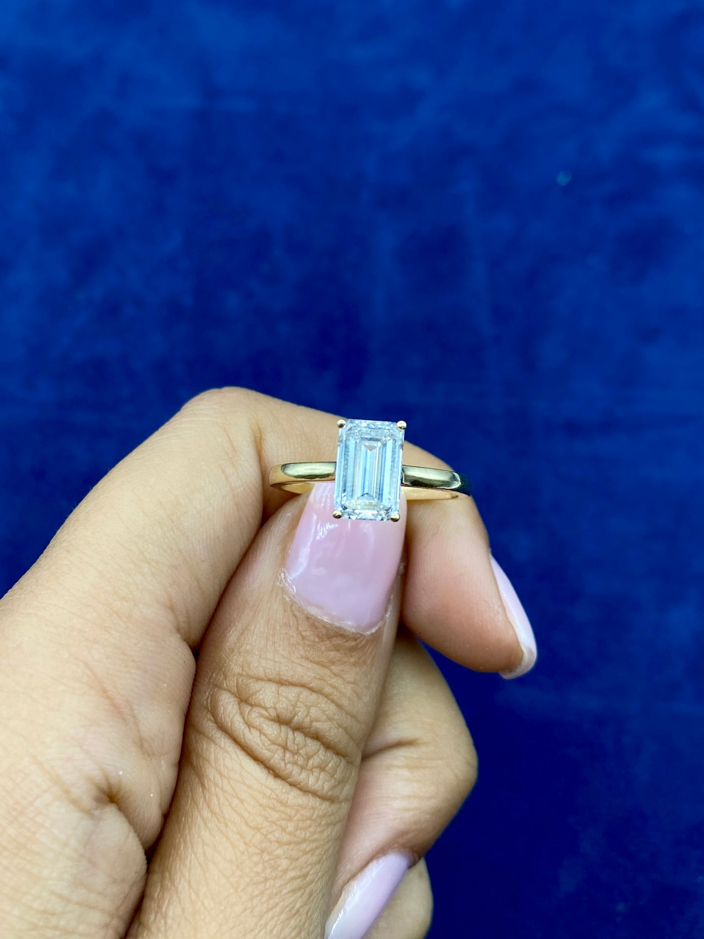 14k Emerald Shaped Lab Diamonds