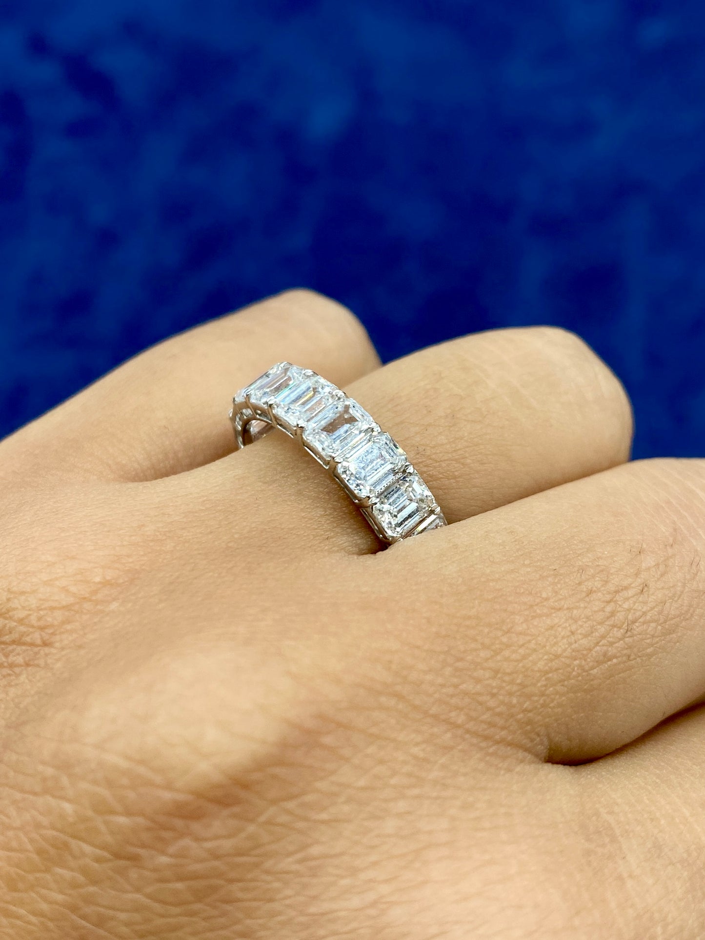 14k Emerald Cut Lab Diamond Ring Band