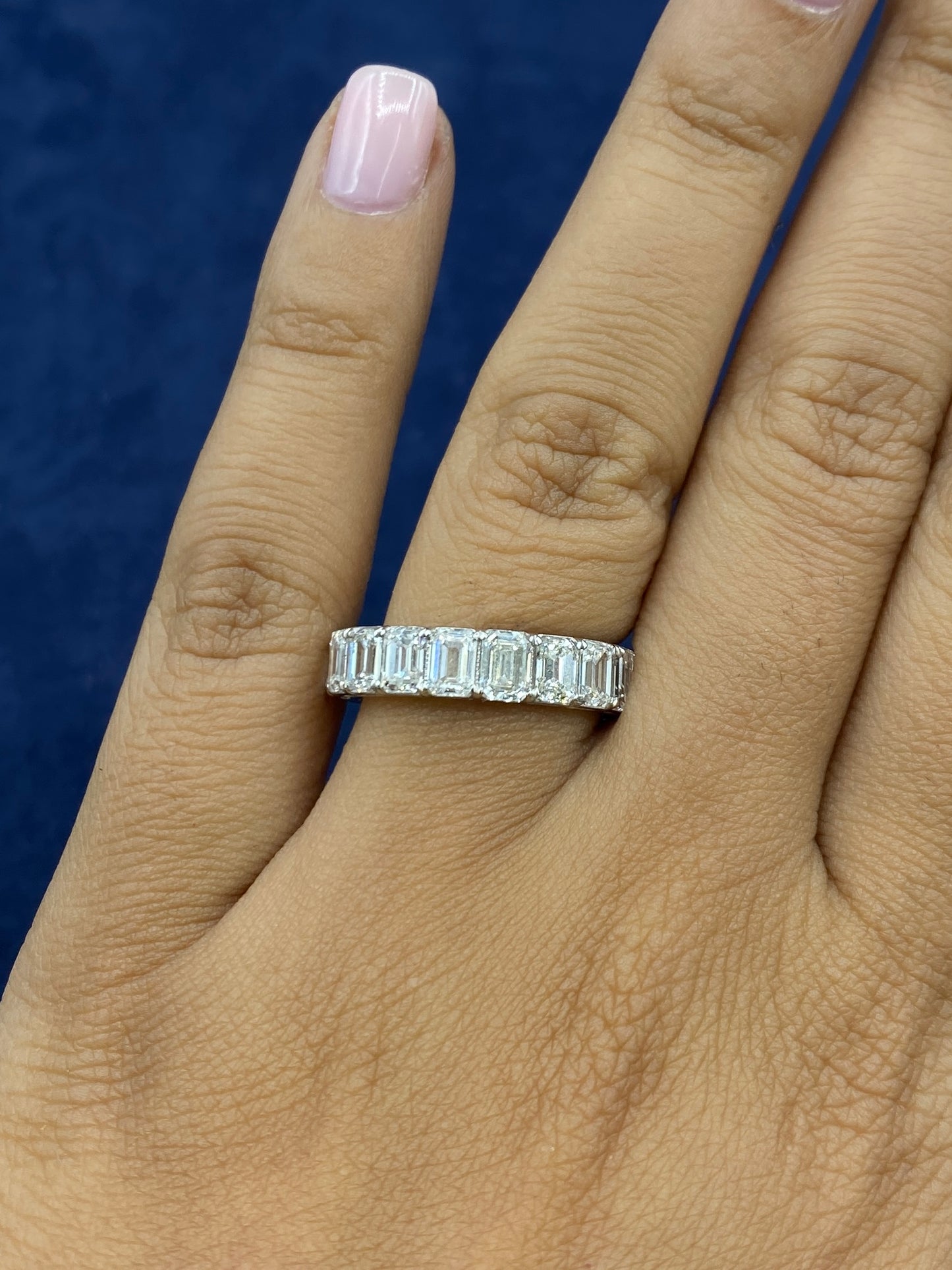 14k Emerald Cut Lab Diamond Ring Band