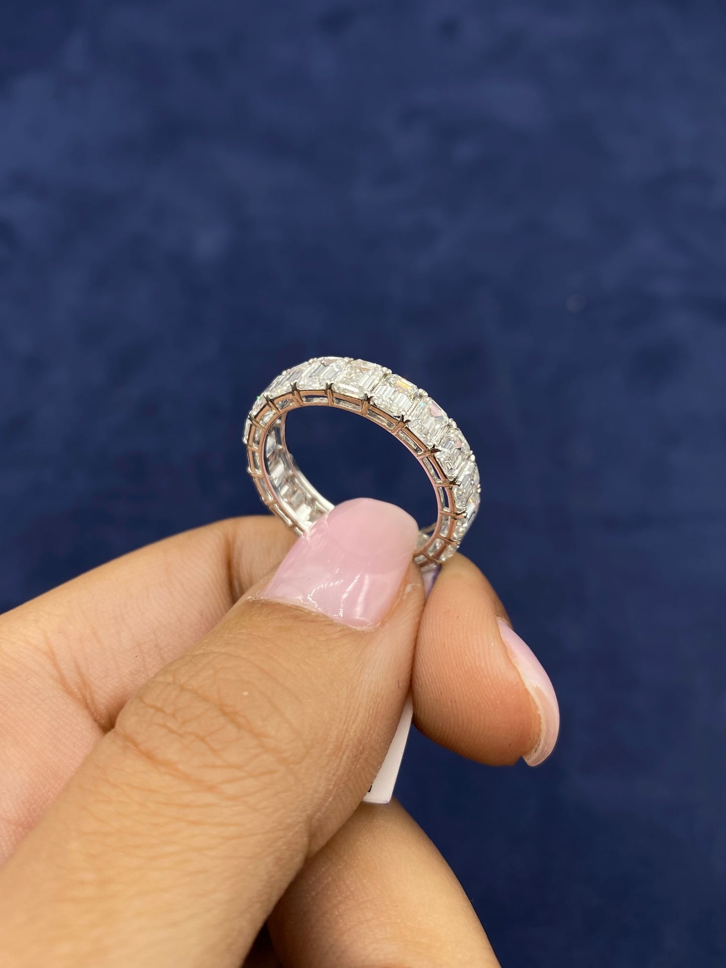 14k Emerald Cut Lab Diamond Ring Band