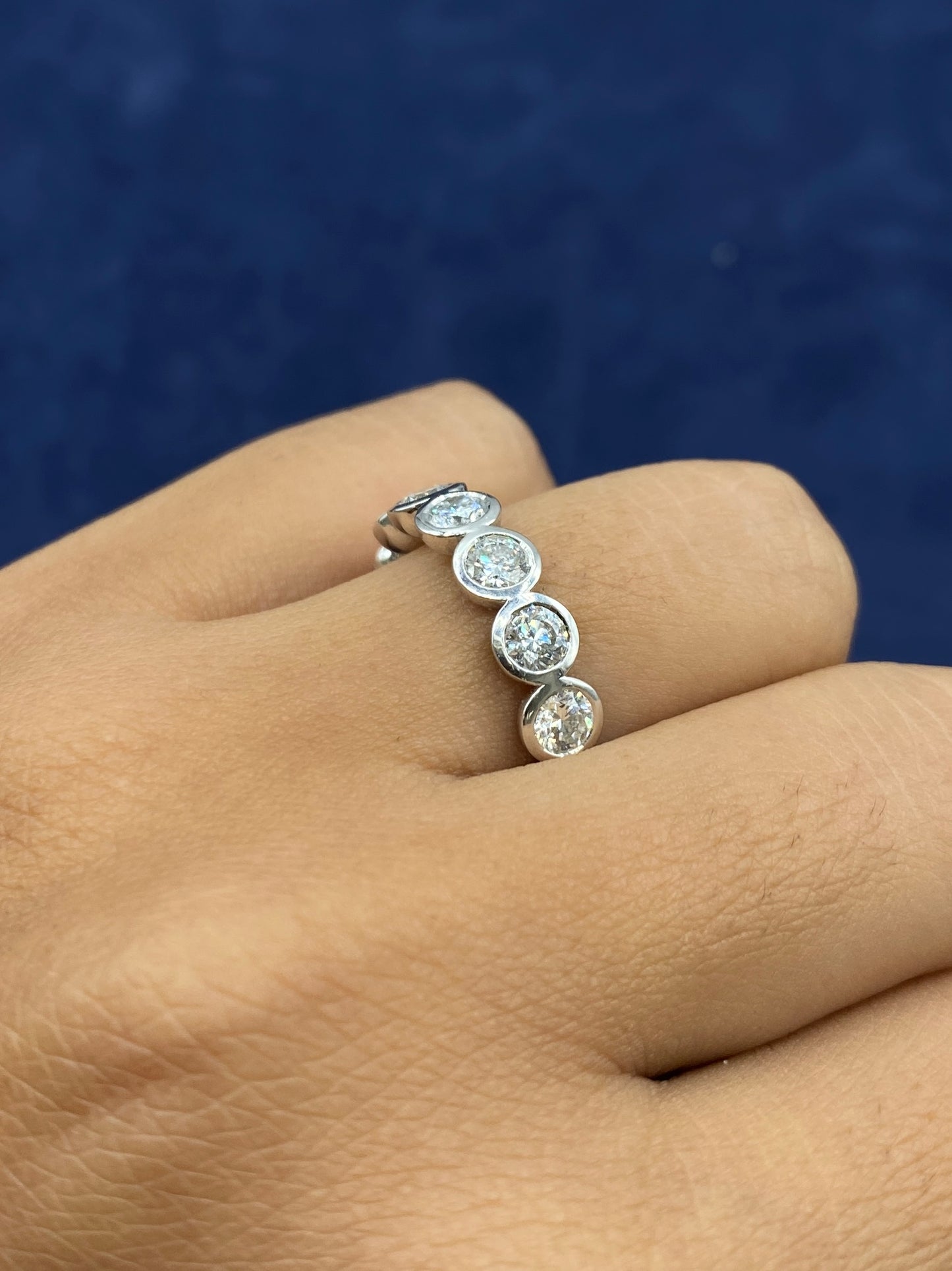 14k Circle Cut Lab Diamond Ring Band