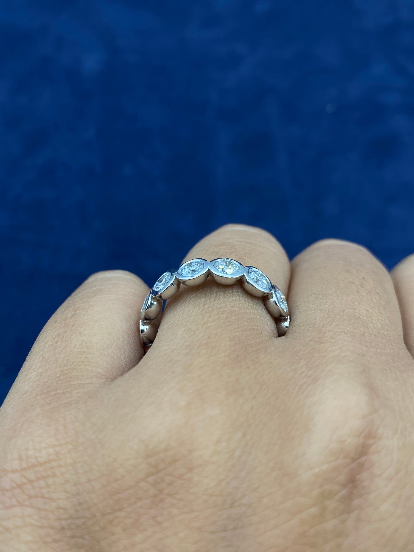 14k Circle Cut Lab Diamond Ring Band