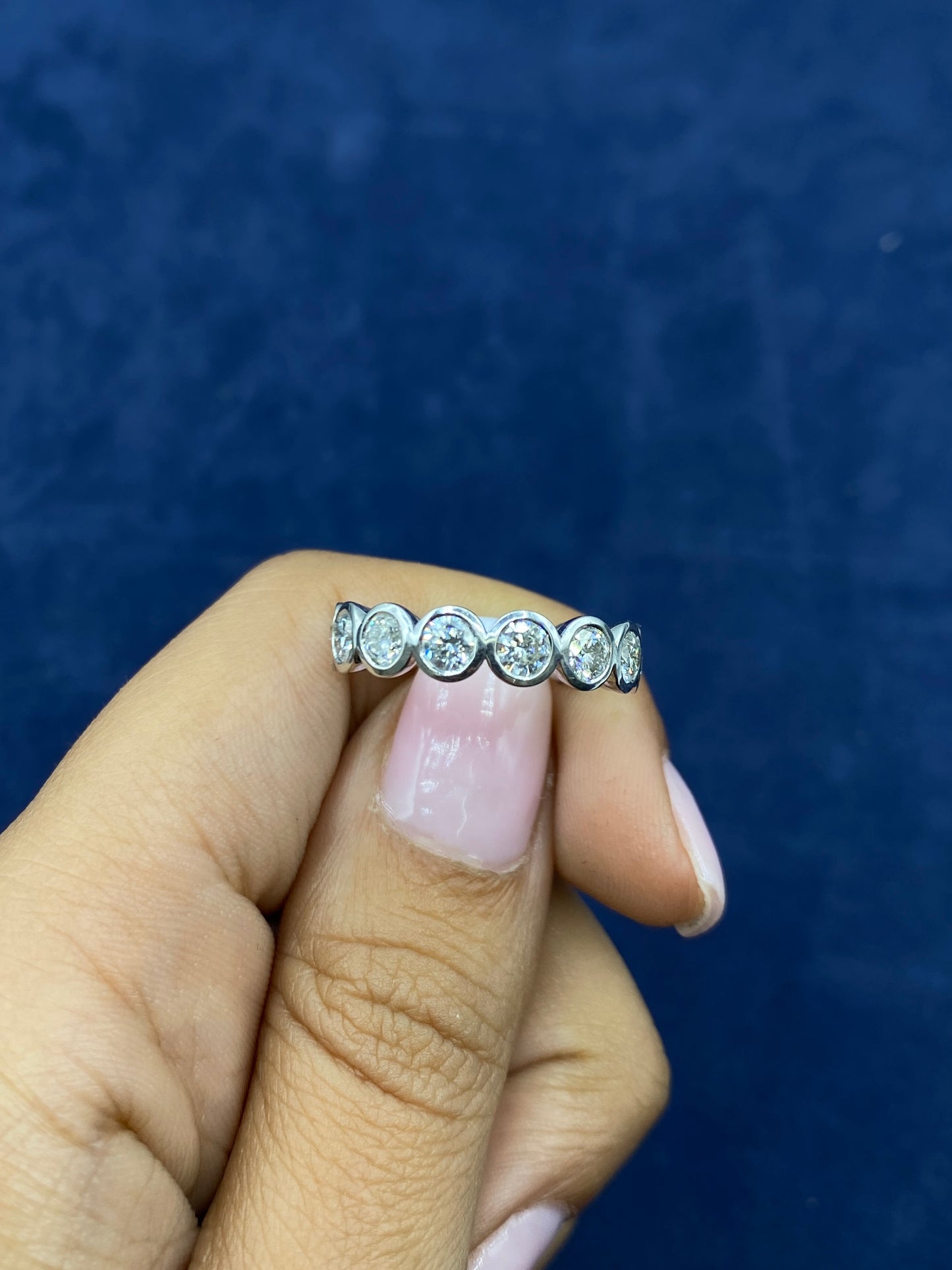 14k Circle Cut Lab Diamond Ring Band