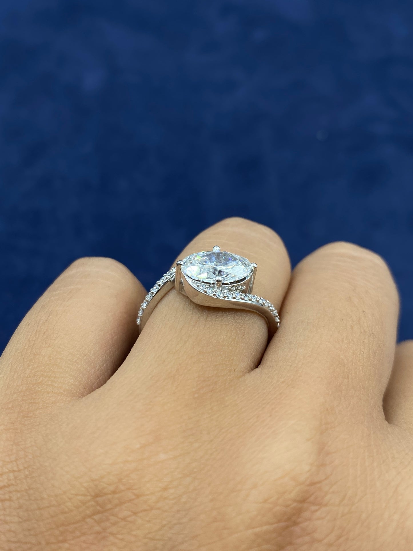 14k Circle Cut Spiral Lab Diamond Engagement Ring