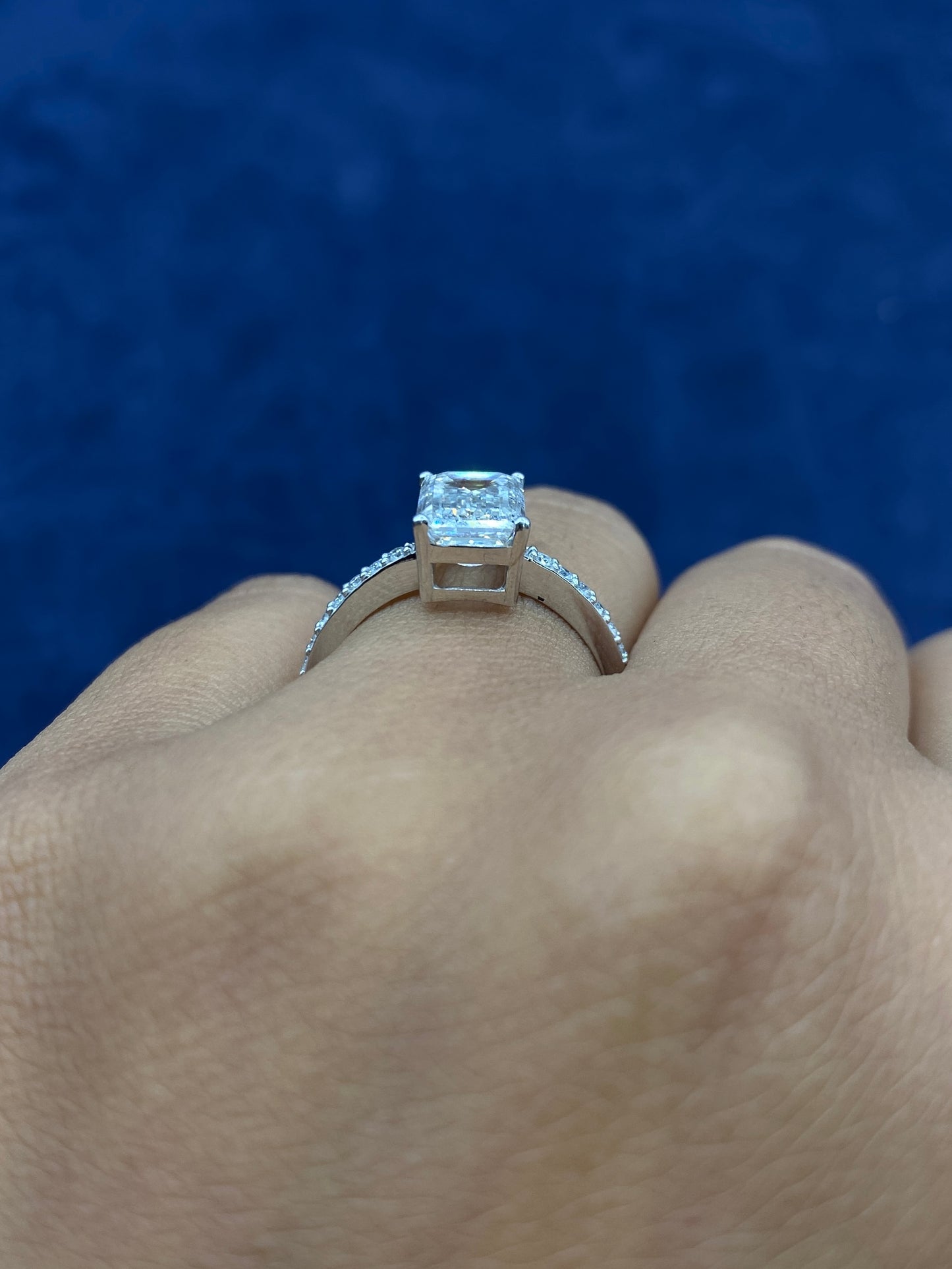 14k Emarald Engagement Ring Lab Diamonds