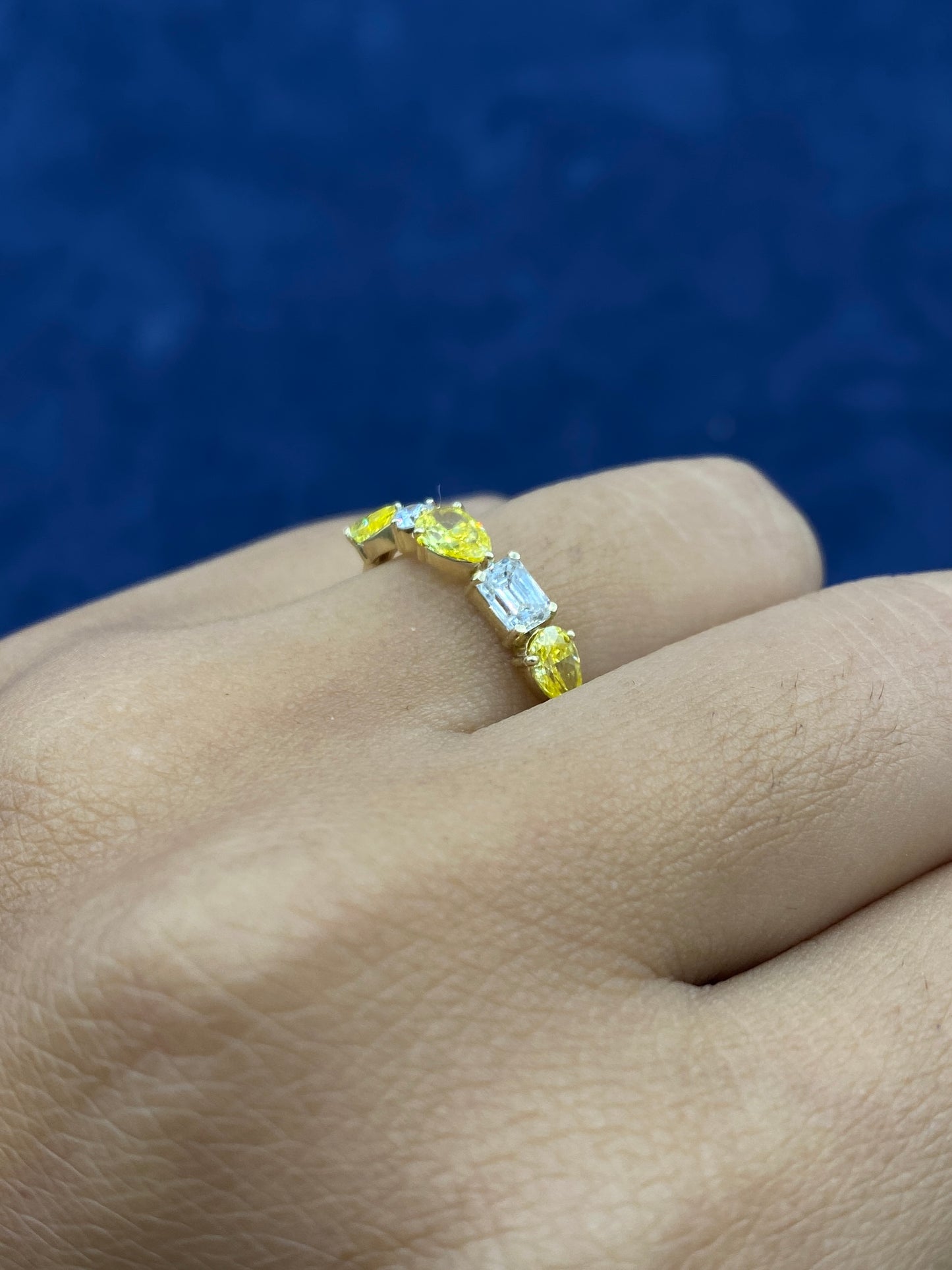 14k Sorted Canary Lab Diamond Engagement Ring Band