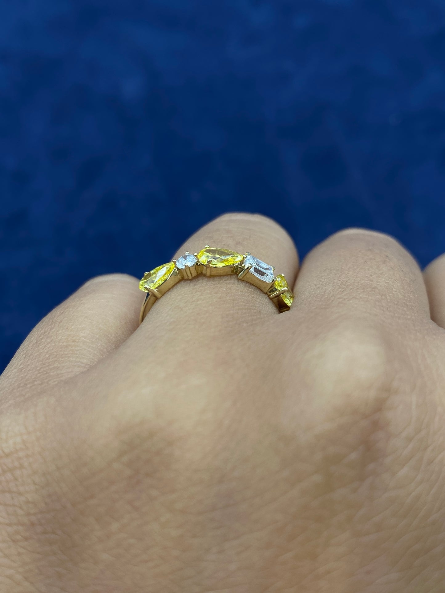 14k Sorted Canary Lab Diamond Engagement Ring Band