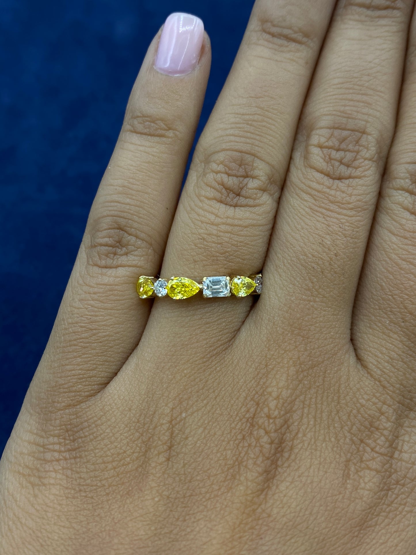 14k Sorted Canary Lab Diamond Engagement Ring Band