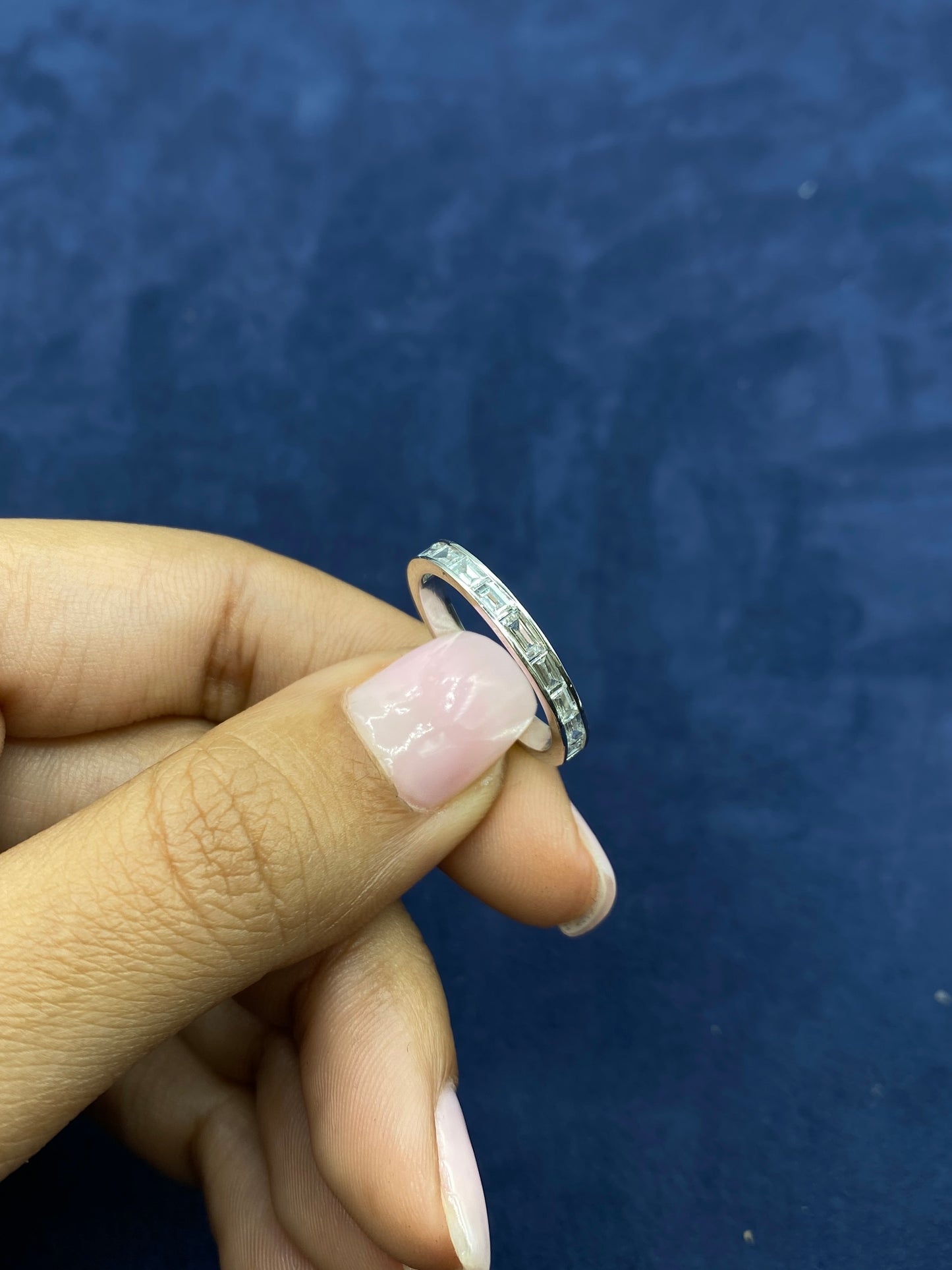 14k Baguette Leb DIamond Ring Band
