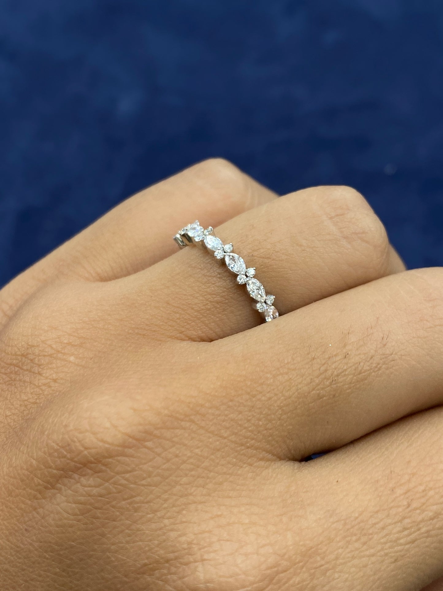 14k Marquis Lab Diamond Ring Band