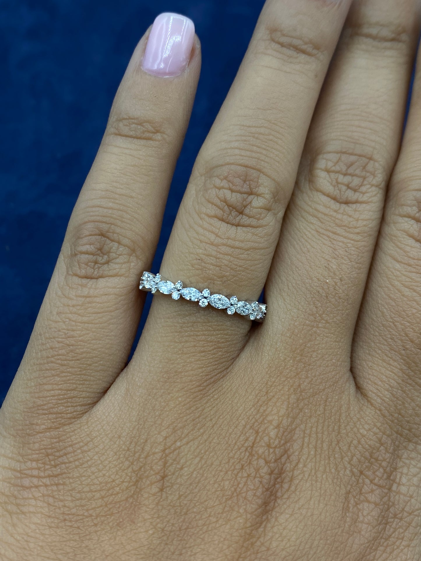 14k Marquis Lab Diamond Ring Band