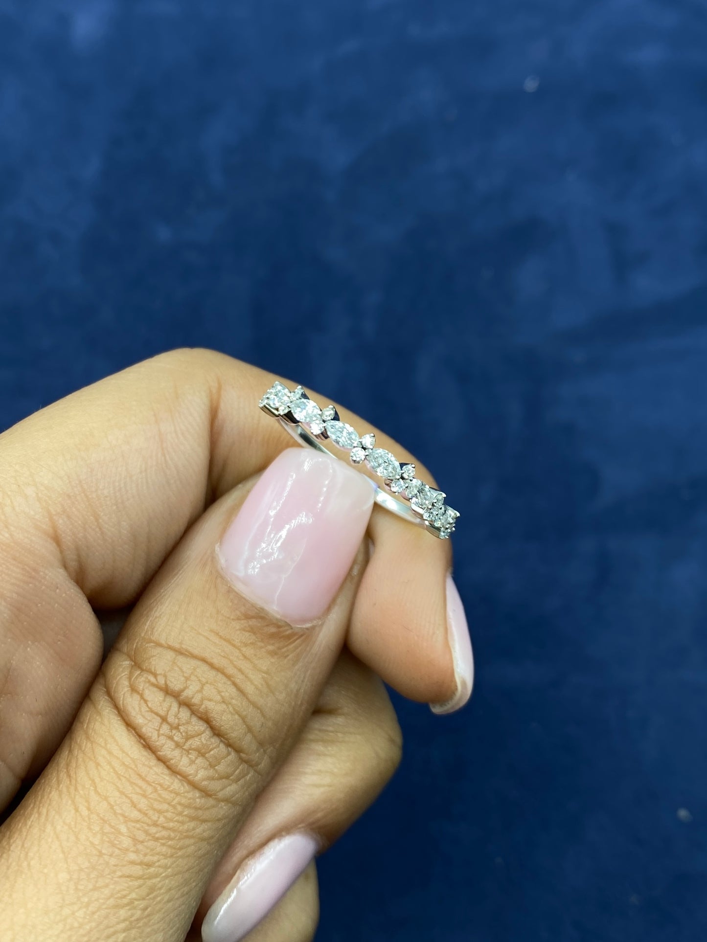 14k Marquis Lab Diamond Ring Band
