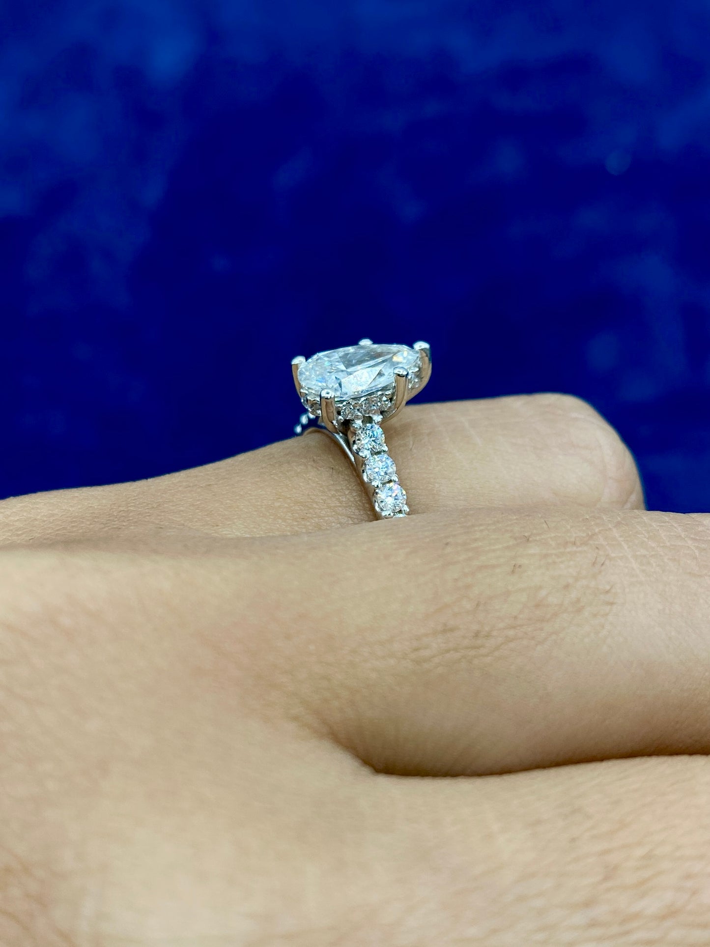 14k Teardrop Engagement Ring Lab Diamonds