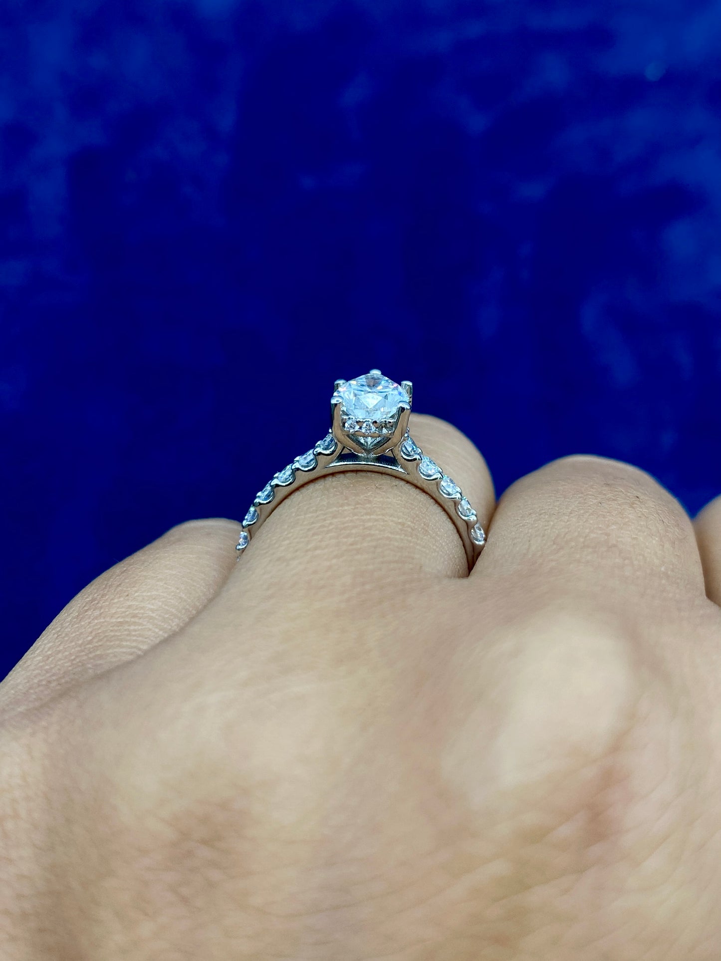 14k Teardrop Engagement Ring Lab Diamonds