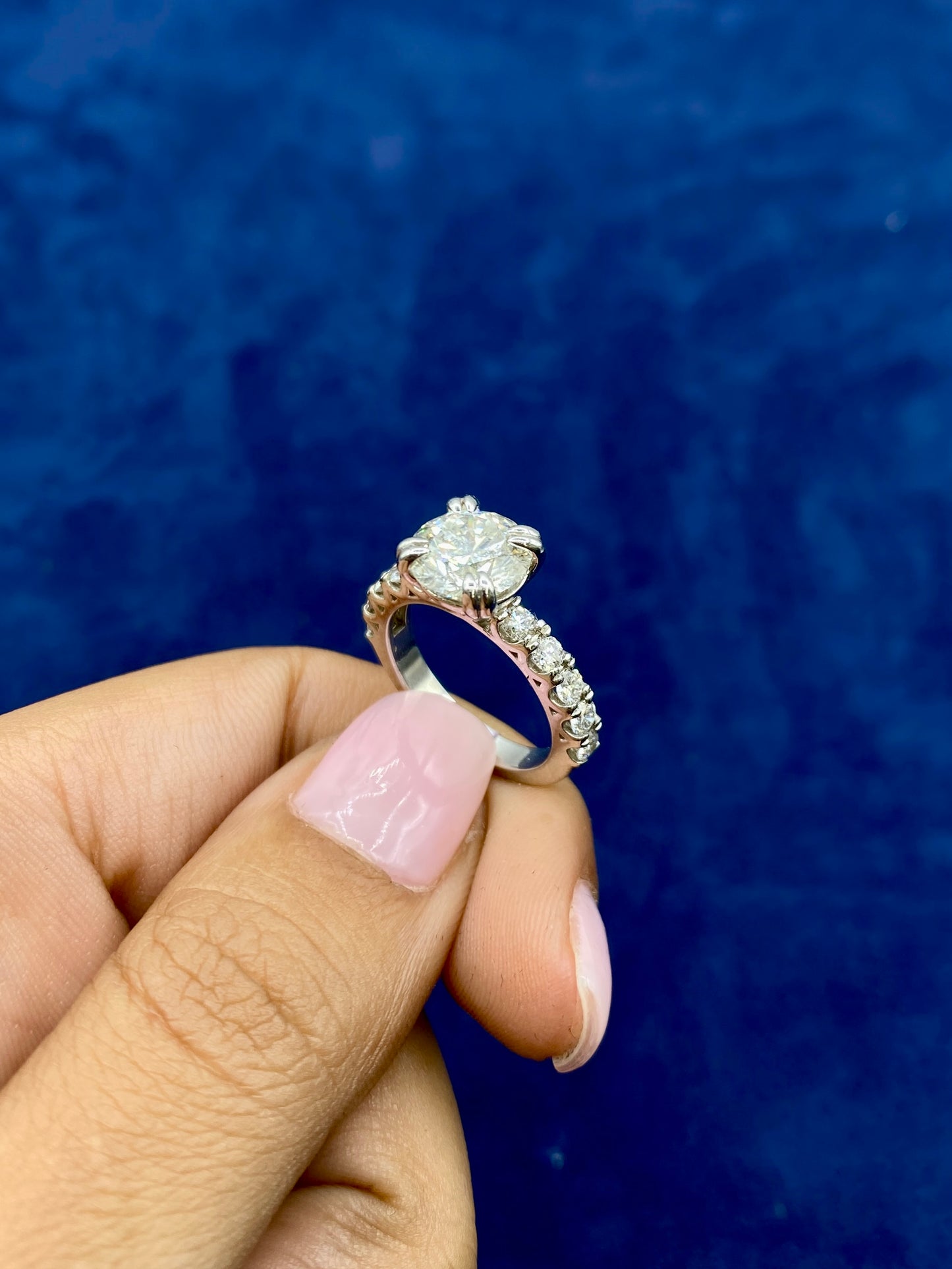14k Elegant Round Lab Diamond Engagement Ring