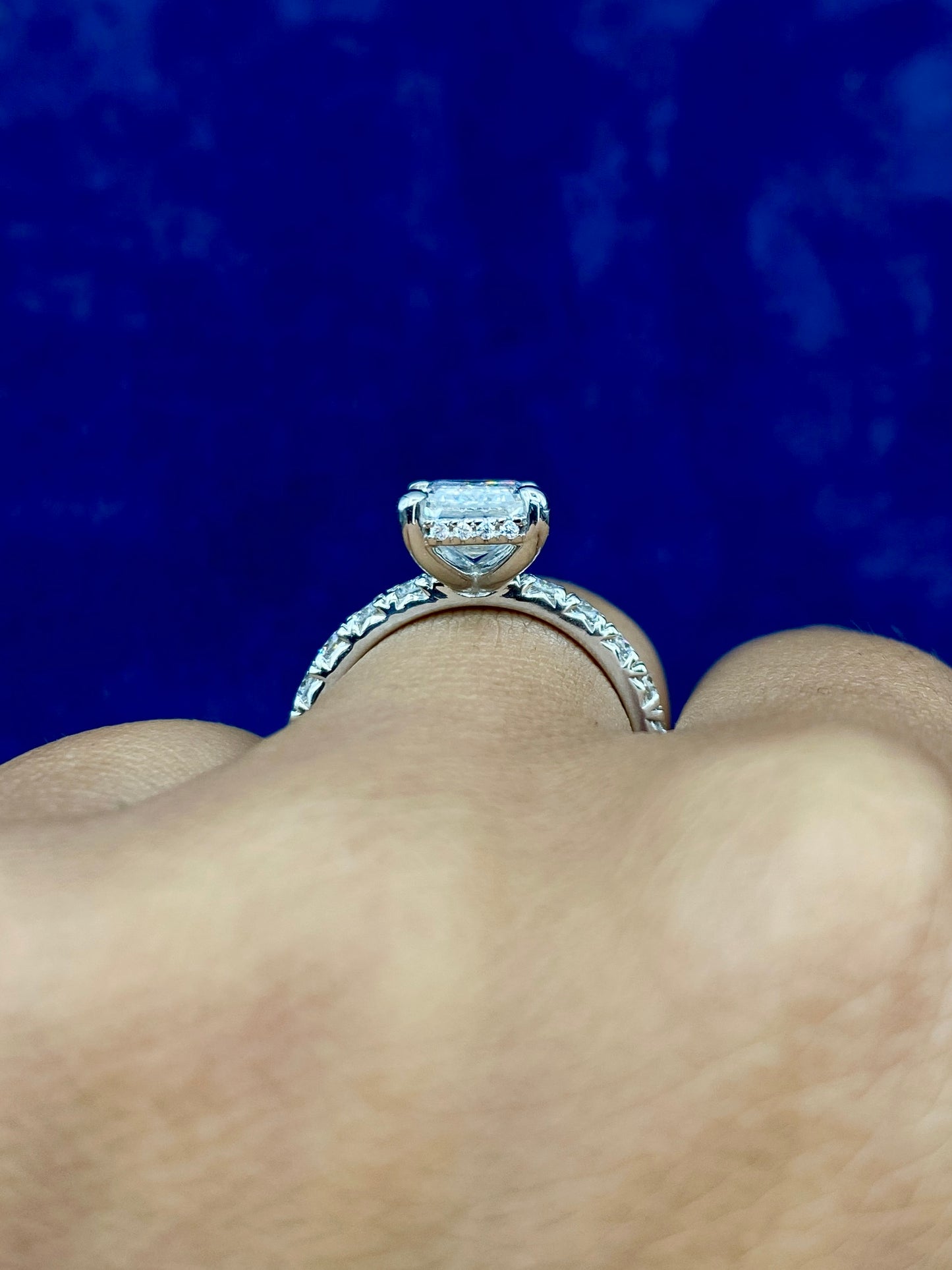 14k Elegant Emerald Cut Lab Diamond Engagement Ring