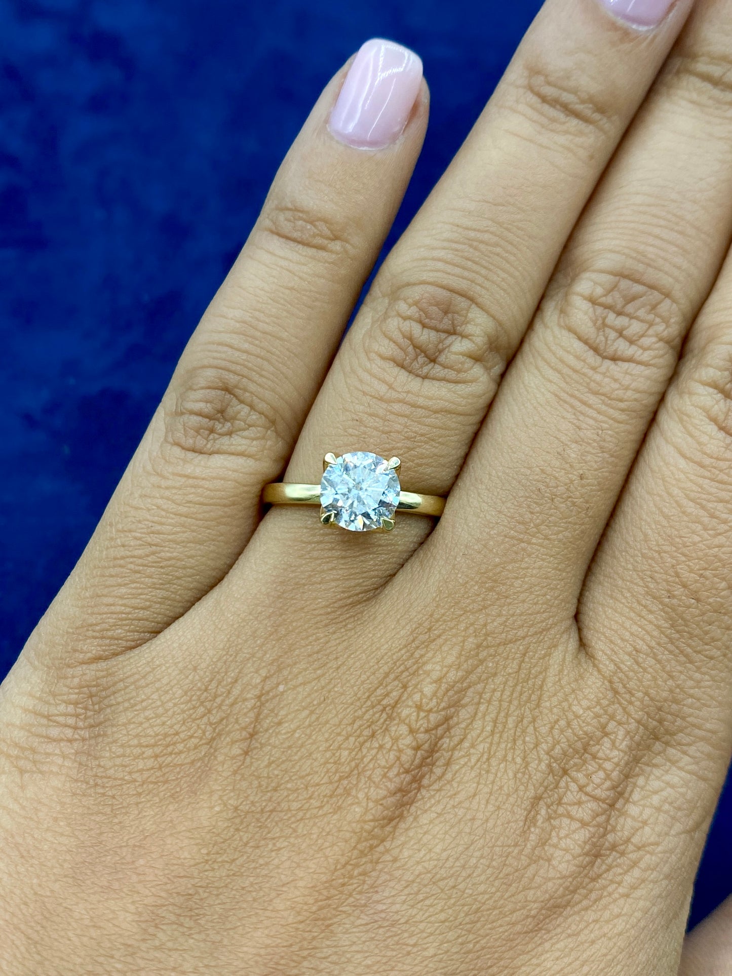 14k Circle Stone Lab Diamond Engagement Ring