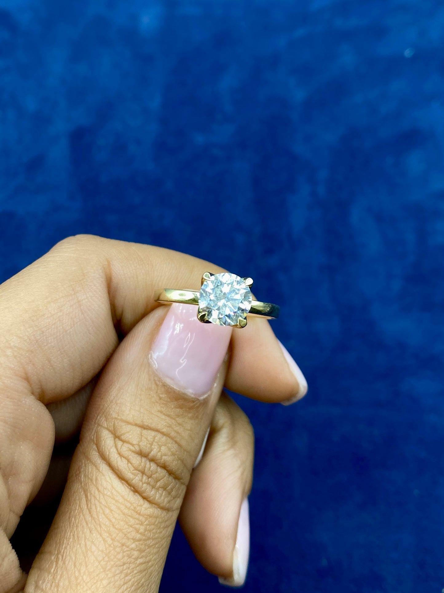14k Circle Stone Lab Diamond Engagement Ring
