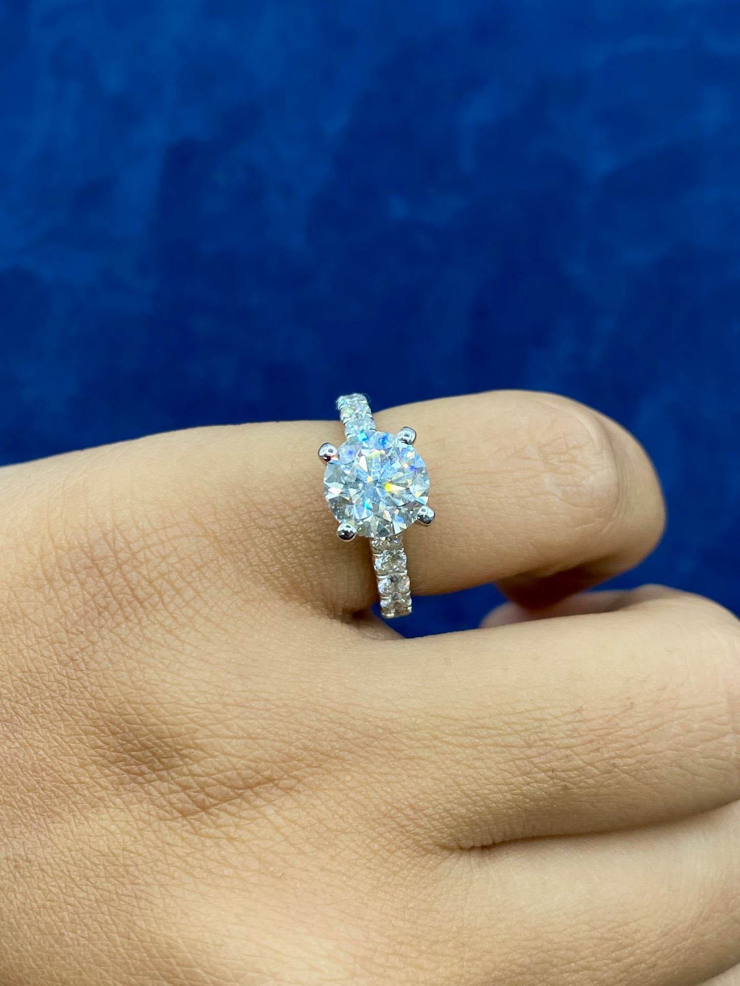 14k Elegant Circle Cut Lab Diamond Engagement Ring