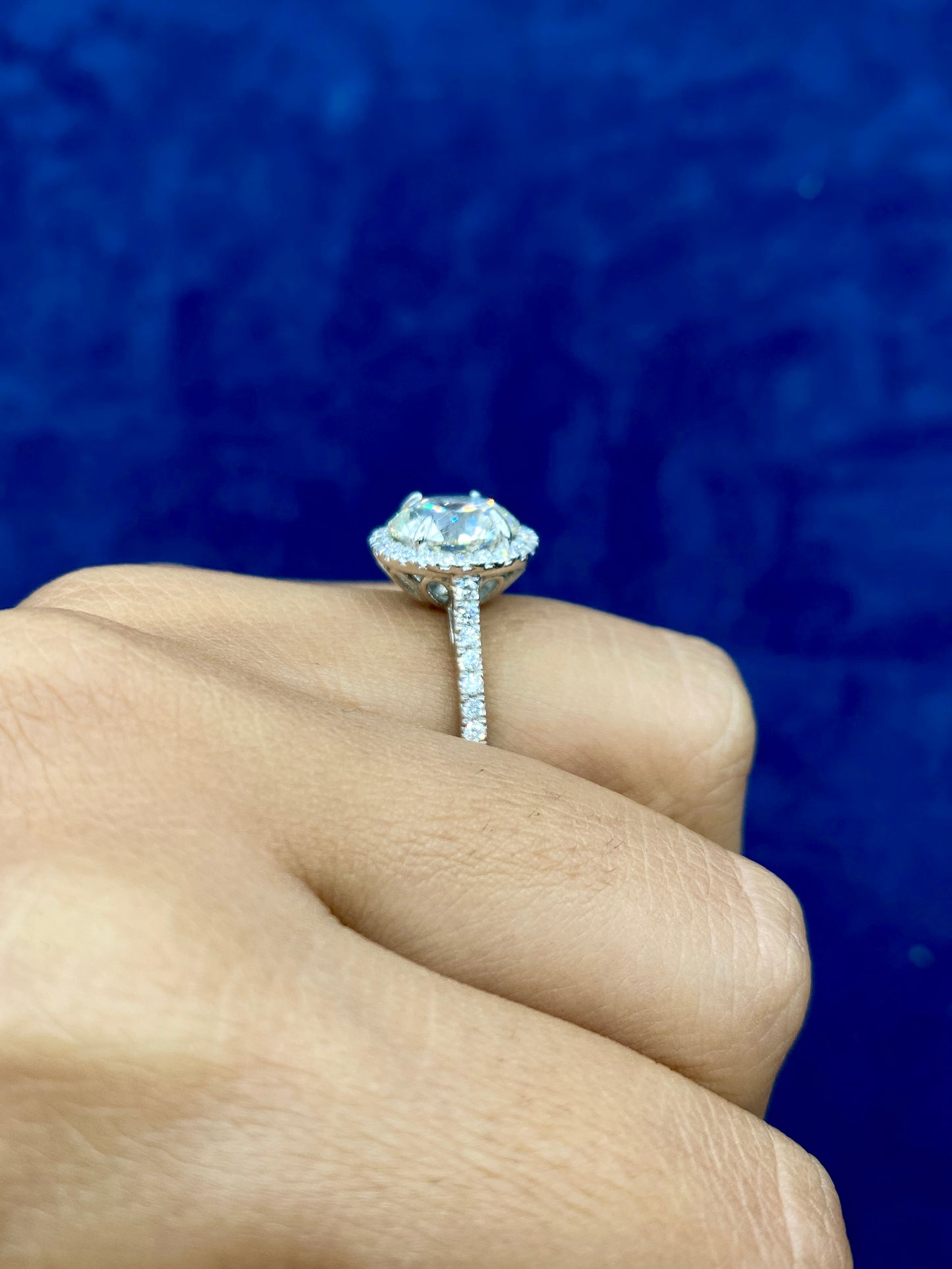 14K Round Halo Lab Diamond