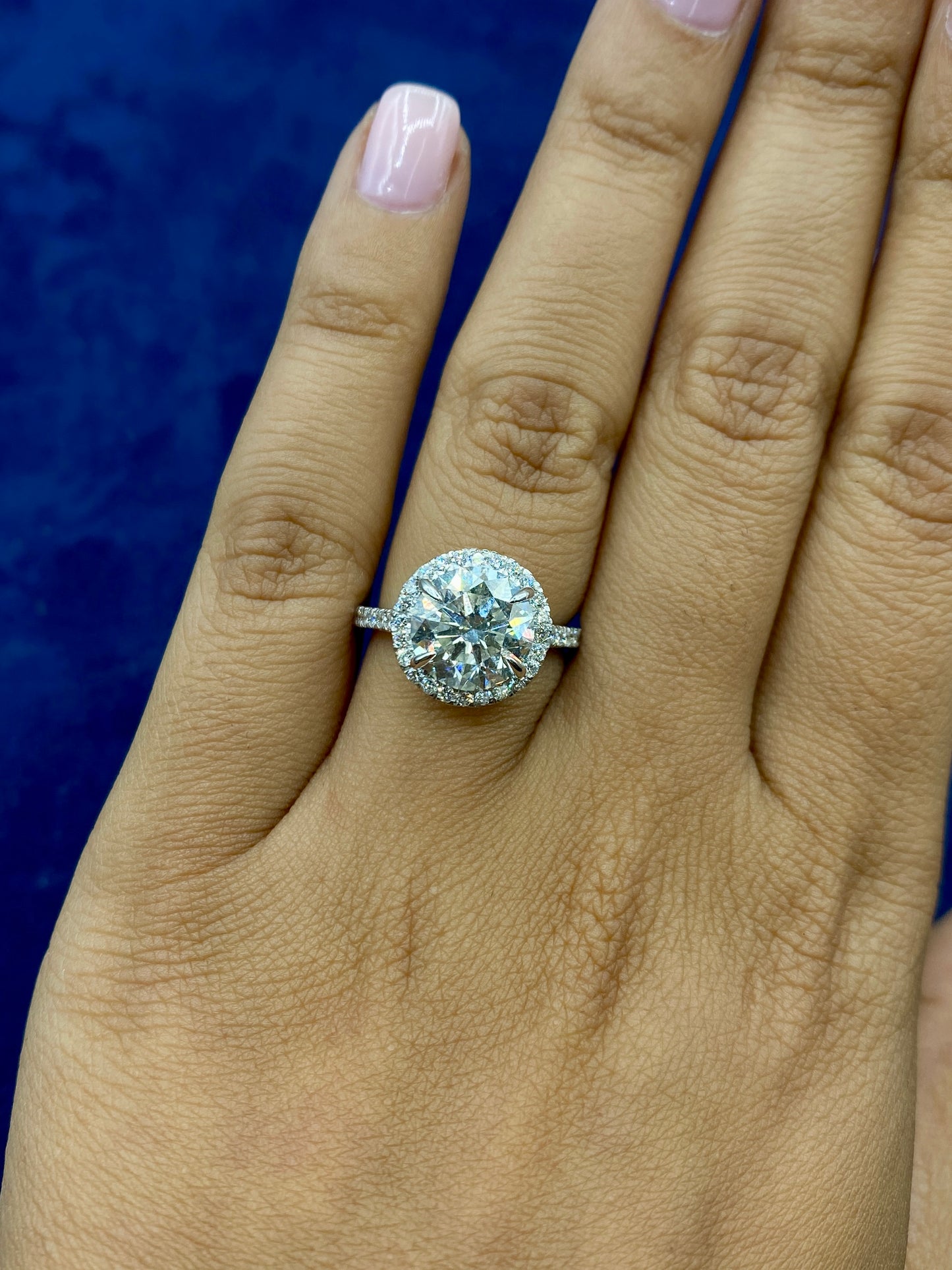 14K Round Halo Lab Diamond
