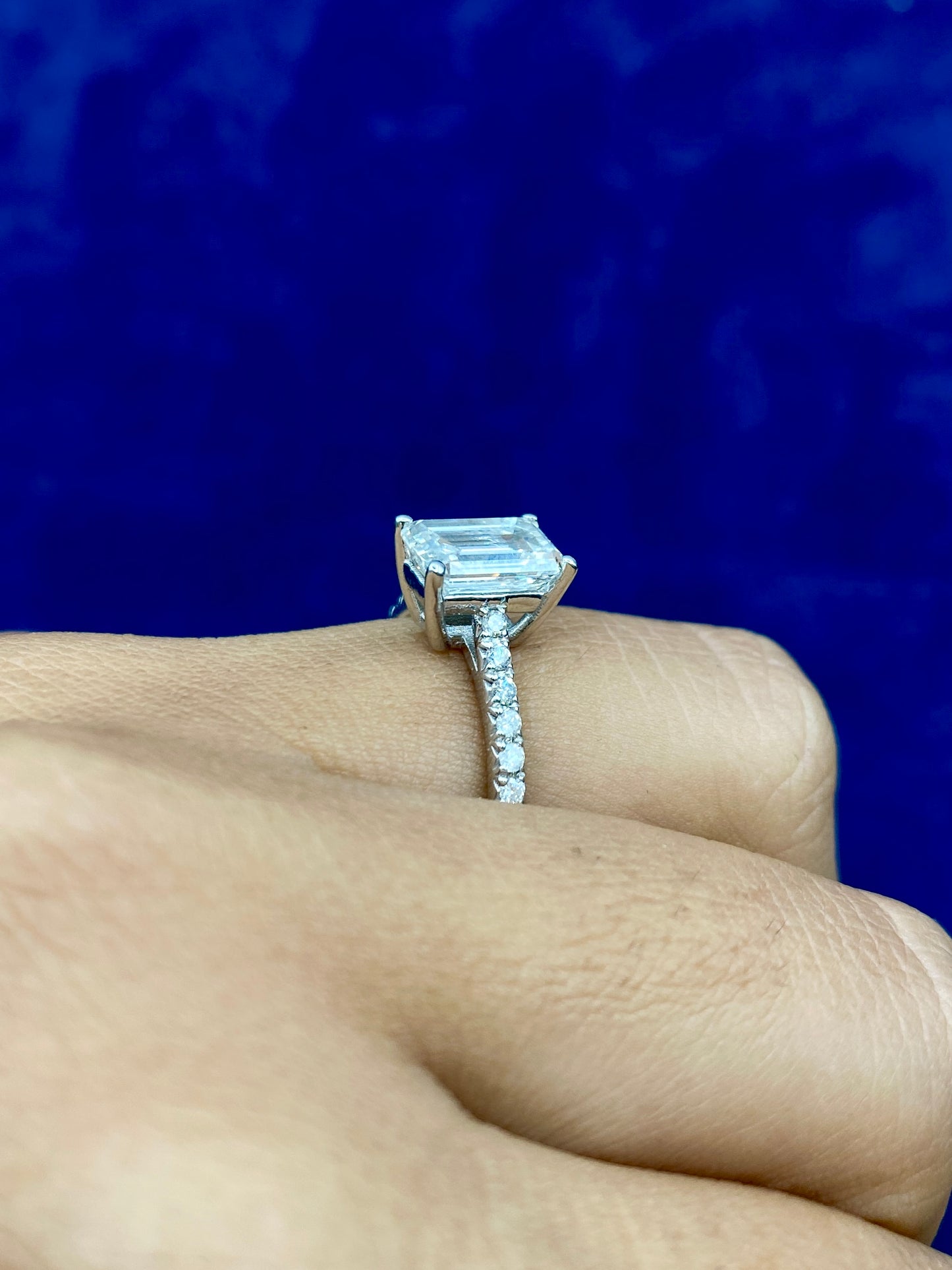 14k Emerald cut Lab Diamonds