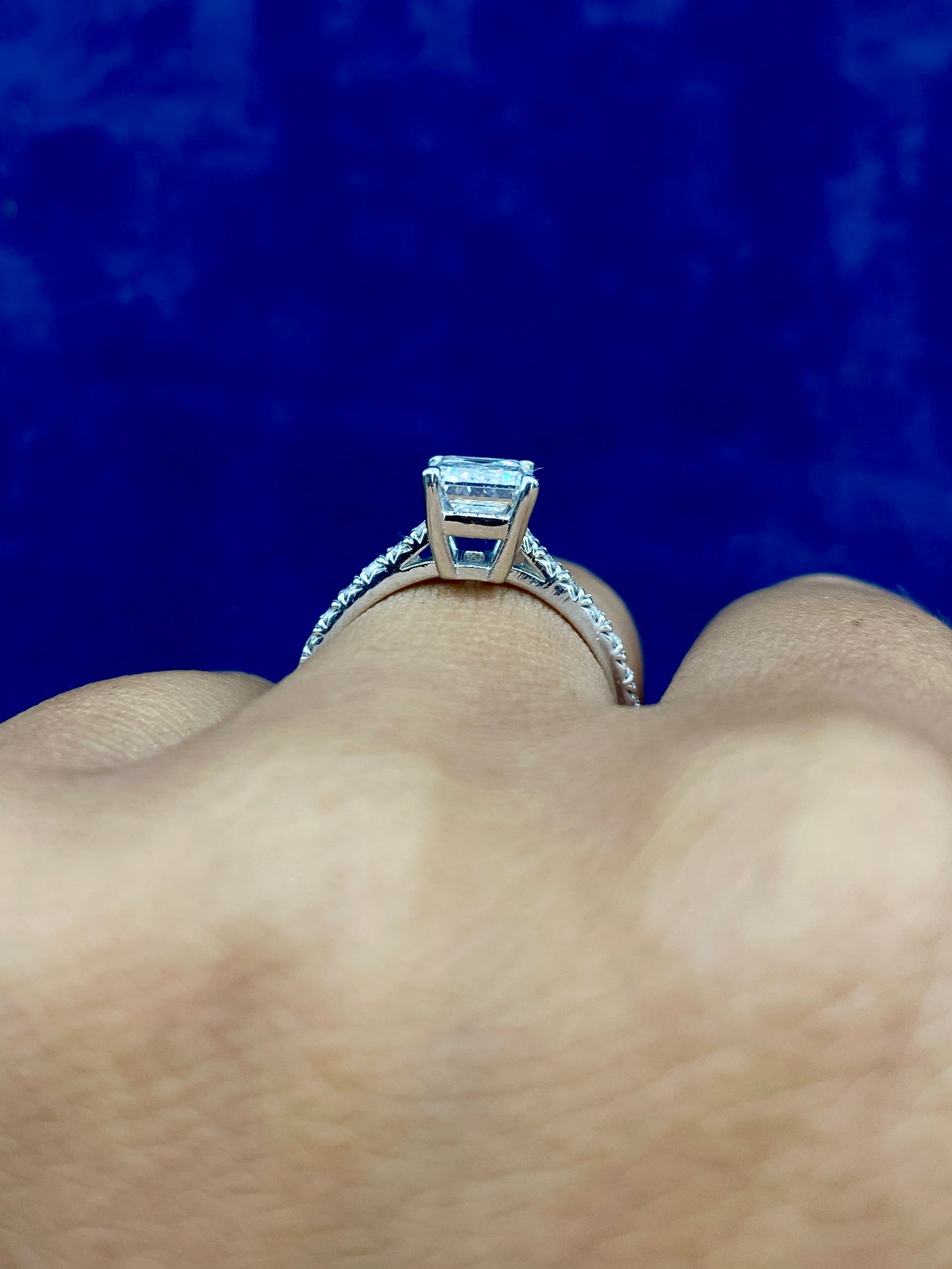 14k Emerald cut Lab Diamonds