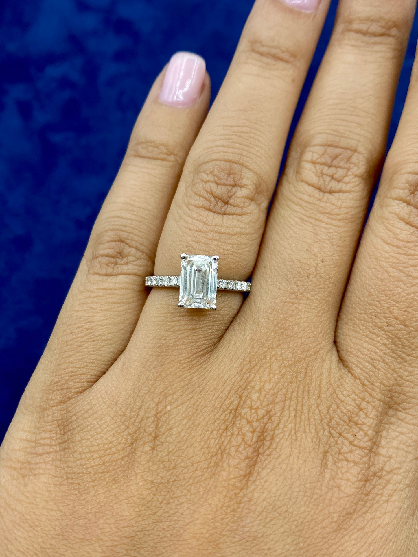 14k Emerald cut Lab Diamonds