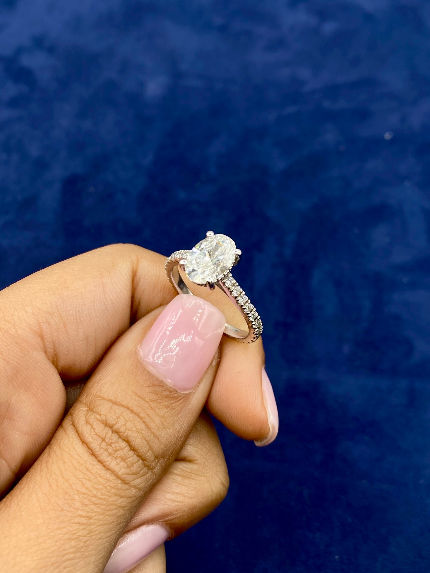 14k Oval Shape Lab Diamonds