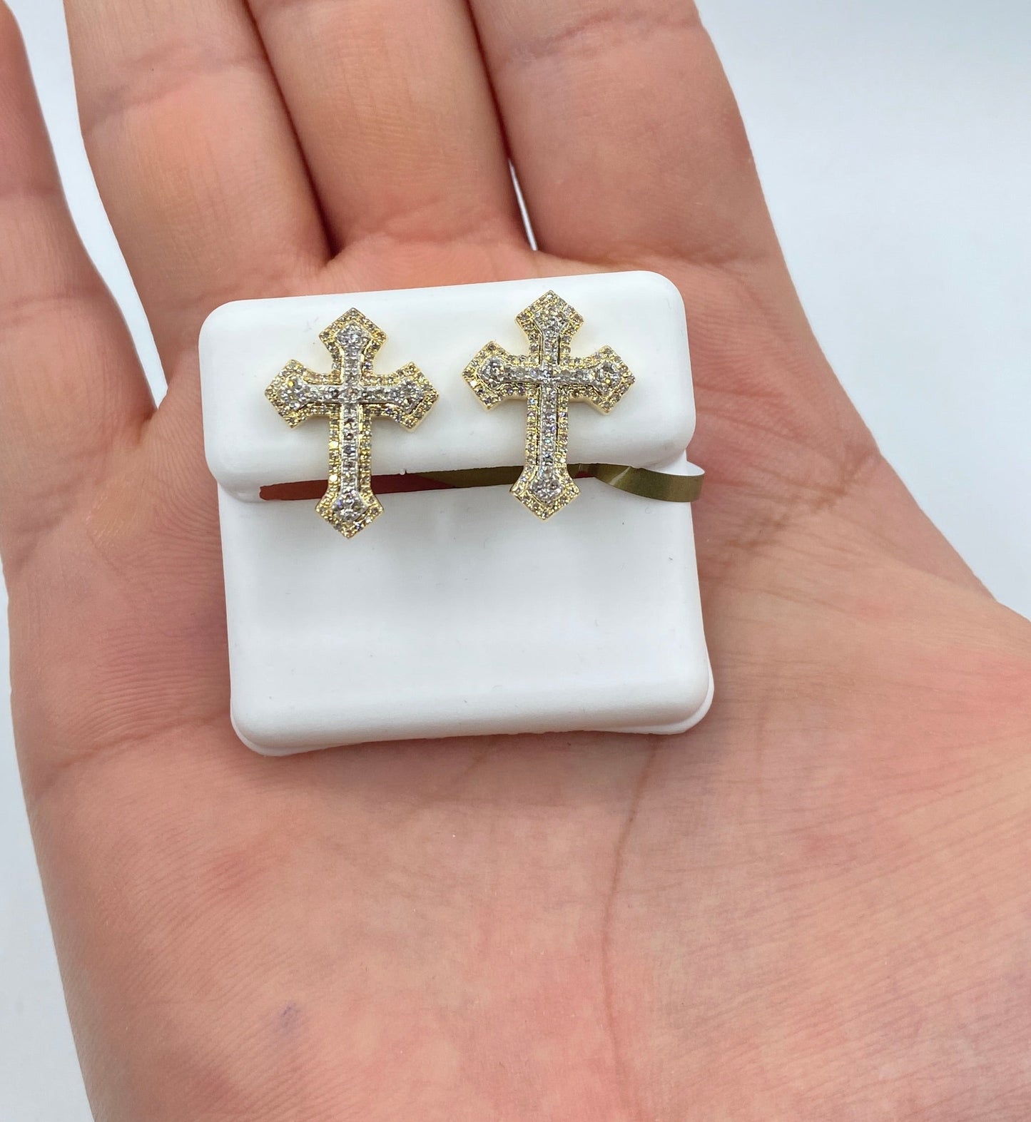 10K Cross Earrings