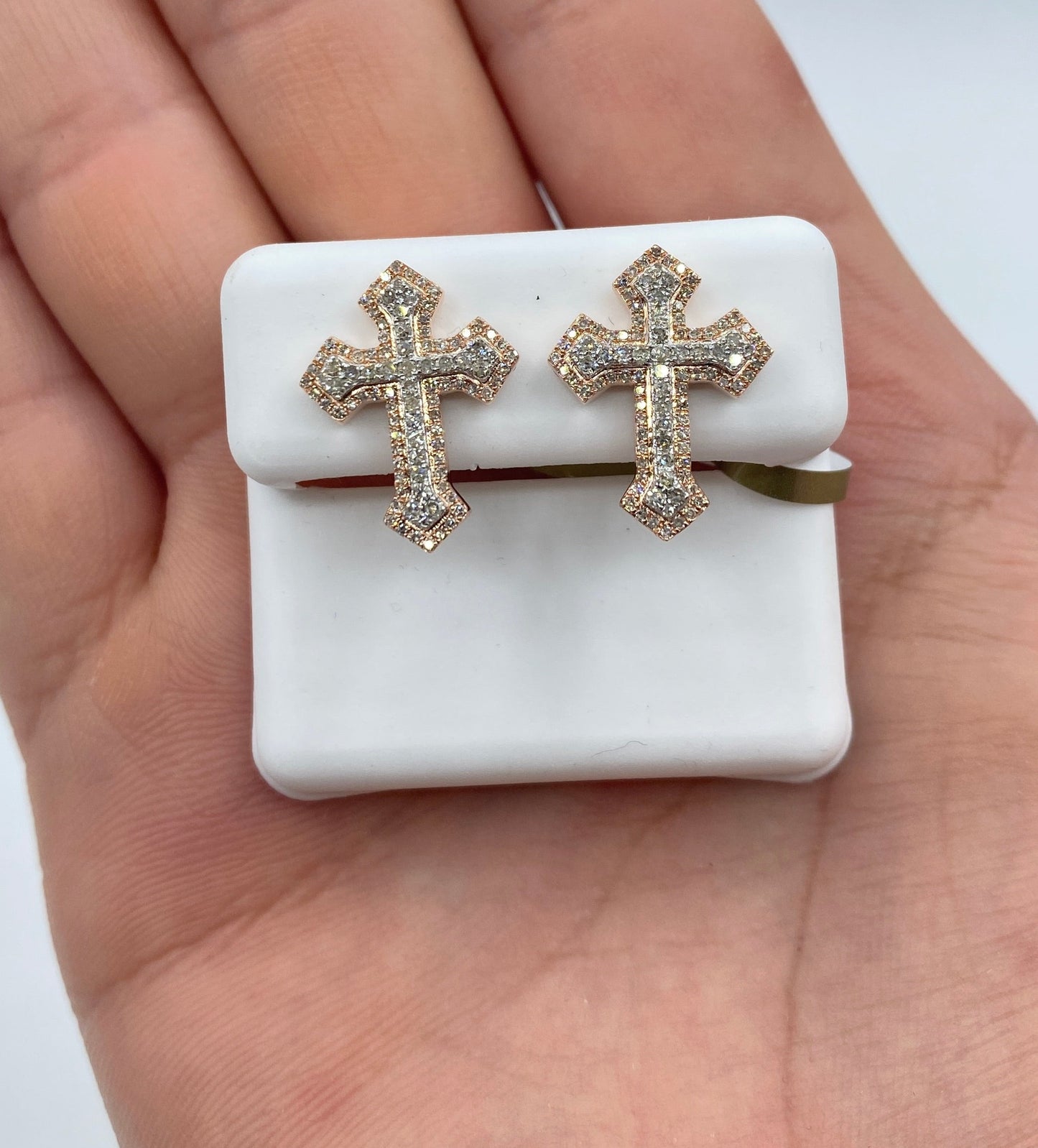 10K Cross Earrings