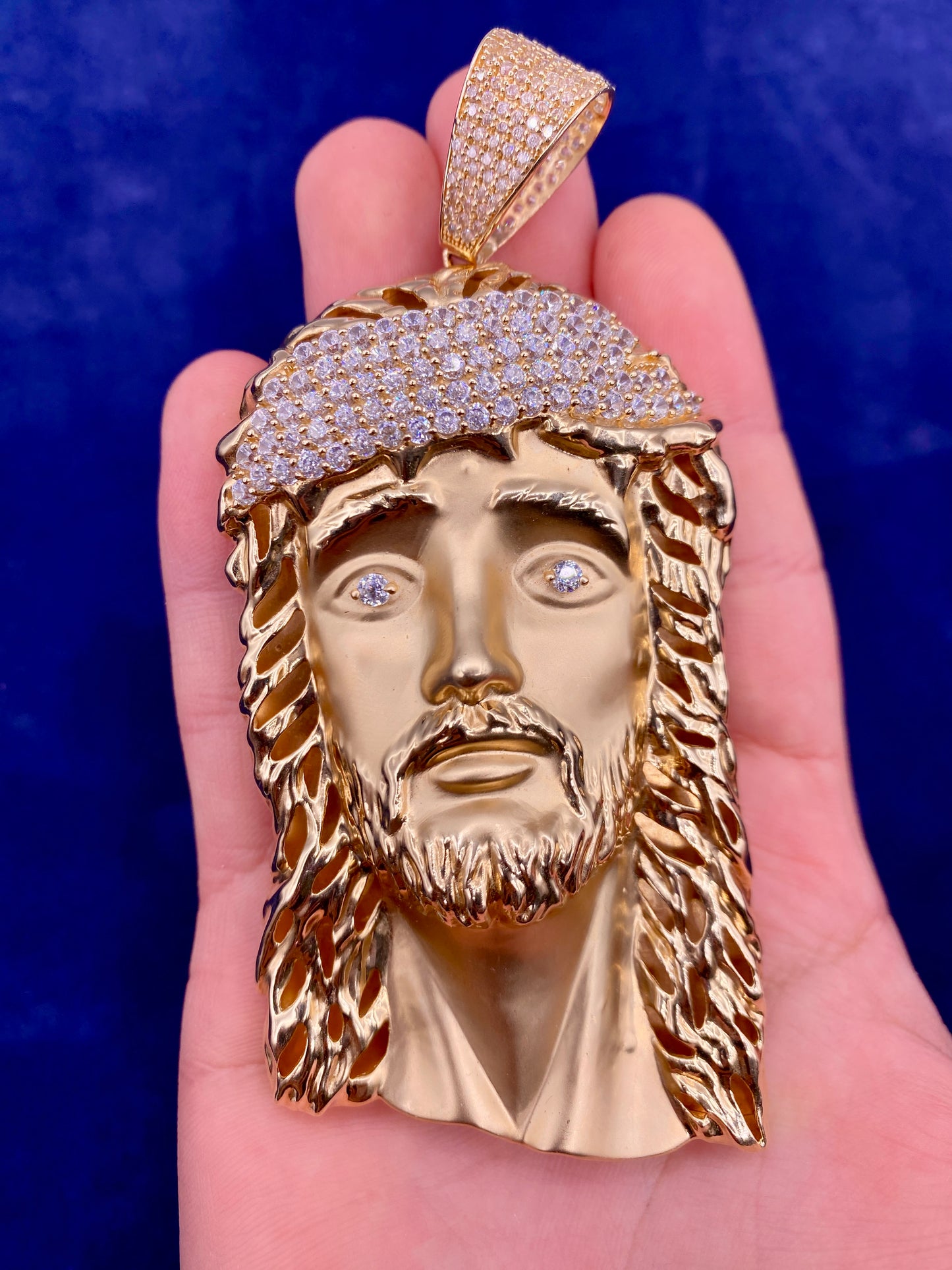 14k Gold XL Jesus Head Pendants