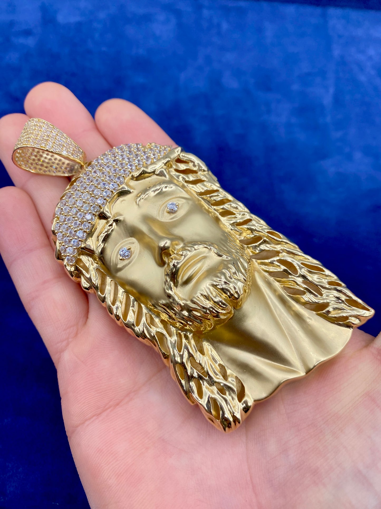 14k Gold XL Jesus Head Pendants