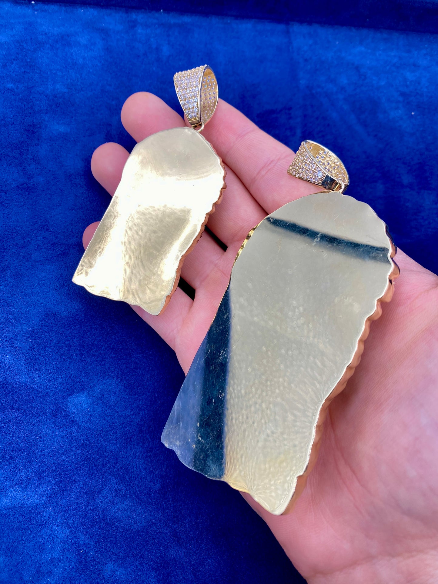 14k Gold XL Jesus Head Pendants