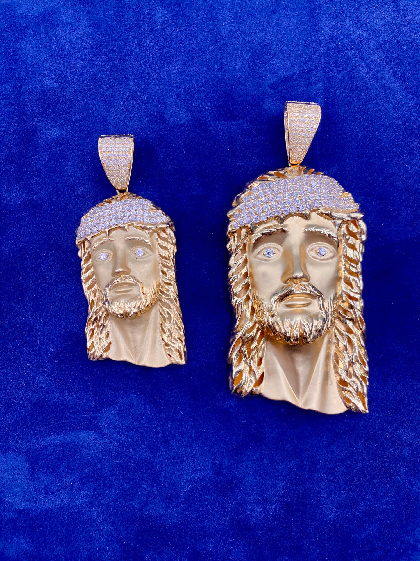 14k Gold XL Jesus Head Pendants