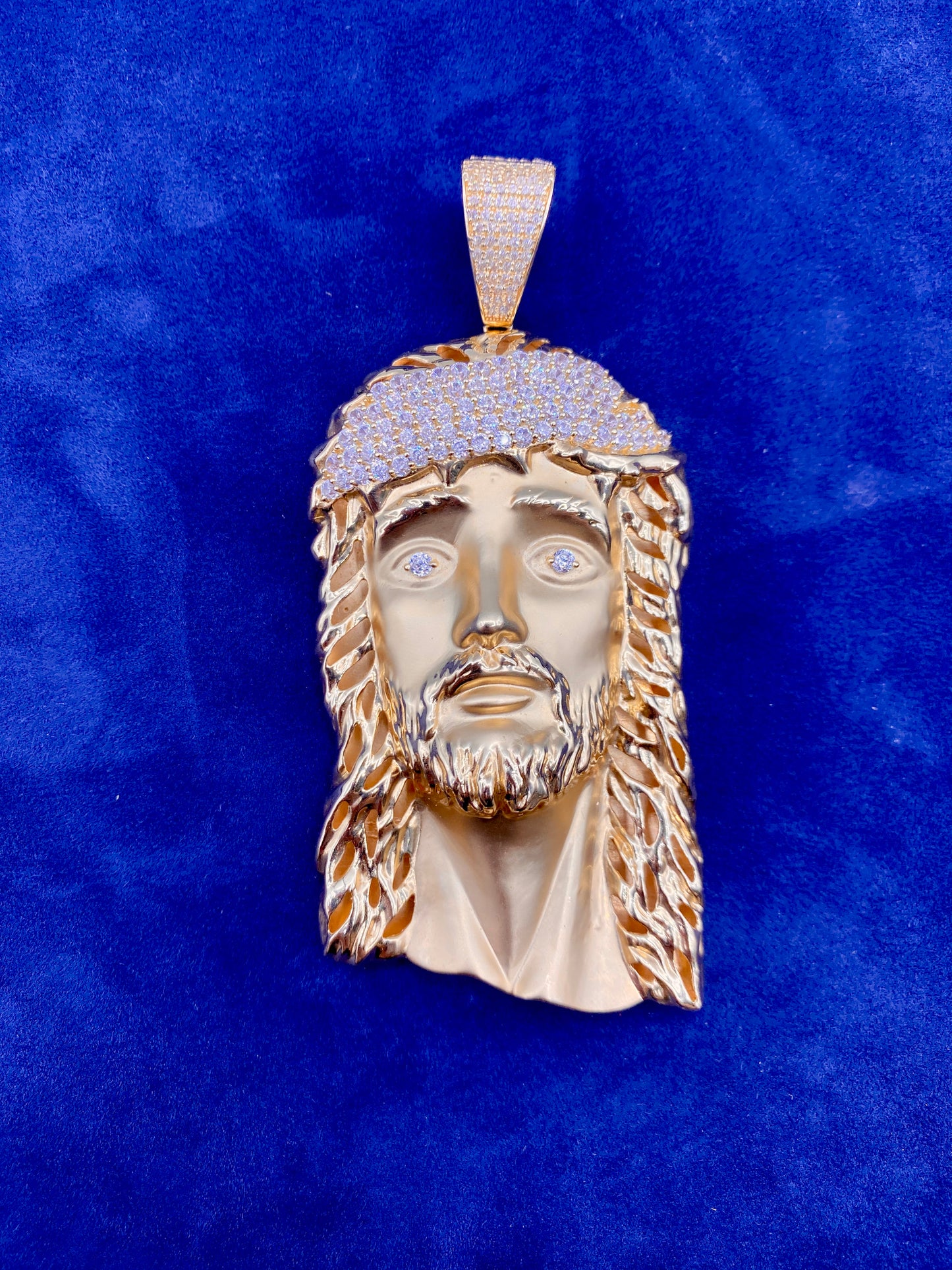 14k Gold XL Jesus Head Pendants