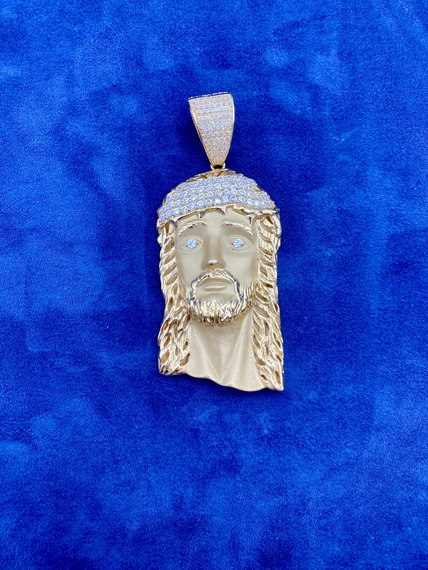 14k Gold XL Jesus Head Pendants