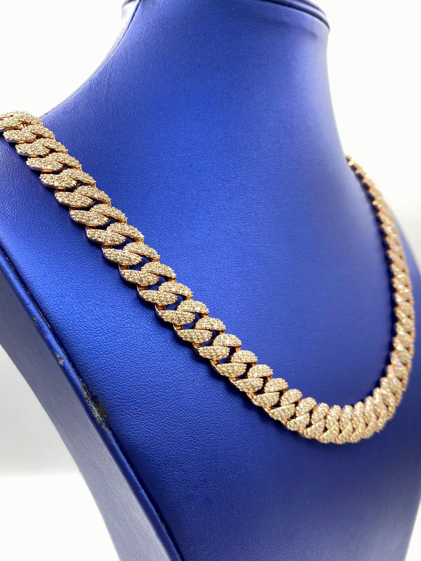10k Gold and Diamond 12.4MM Cuban Link Chain