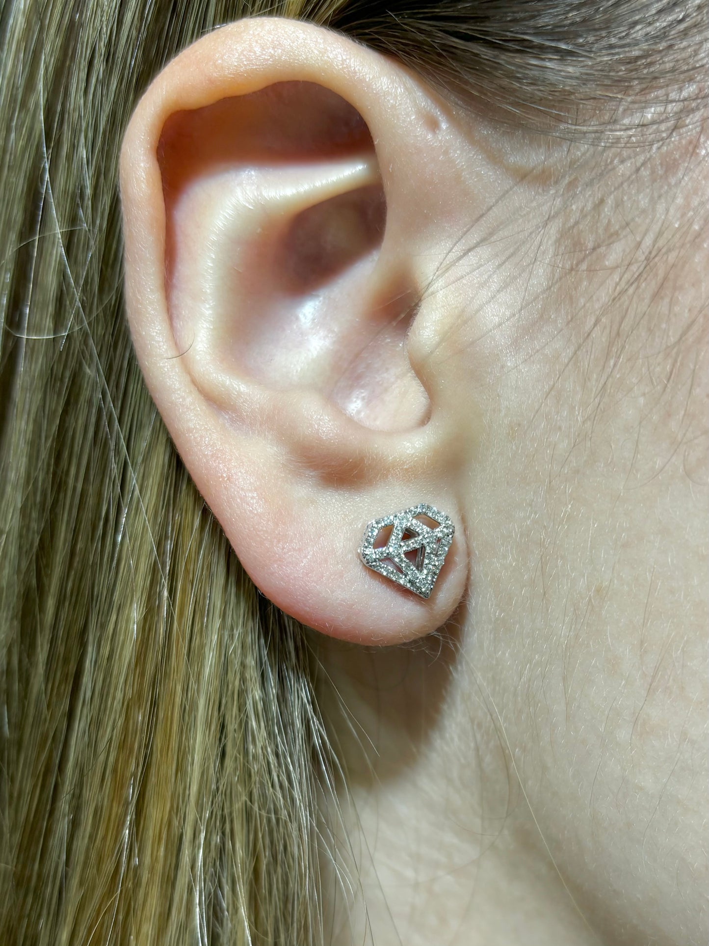 14k Diamond Shape Earrings