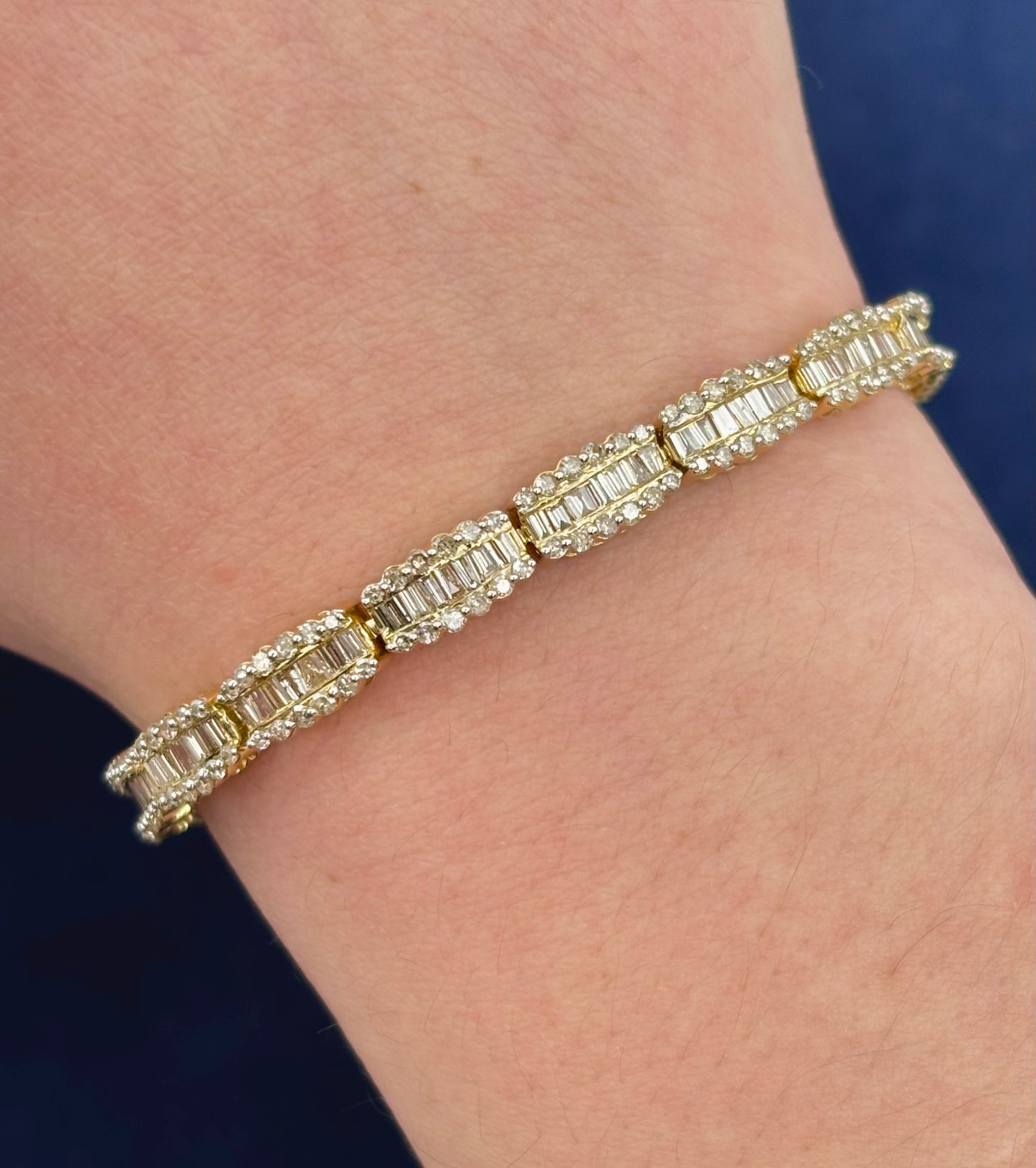 14k Baguette Bridge Bracelet