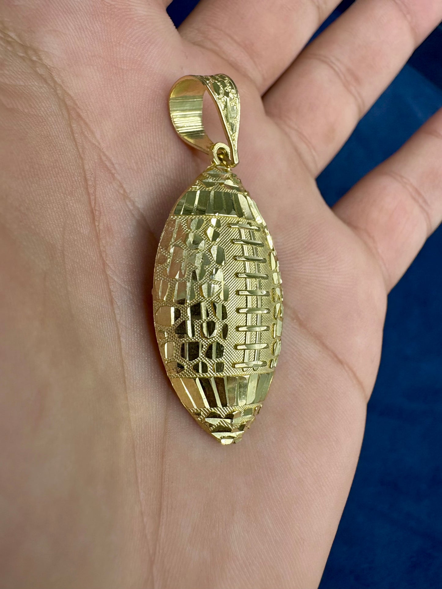 10K Gold Football Pendant