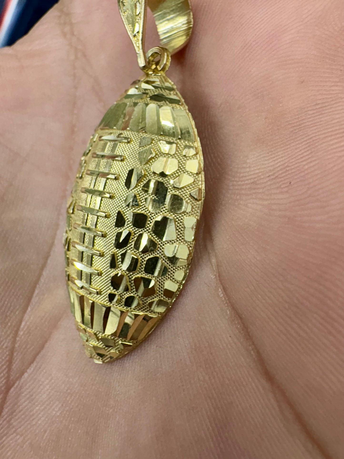 10K Gold Football Pendant
