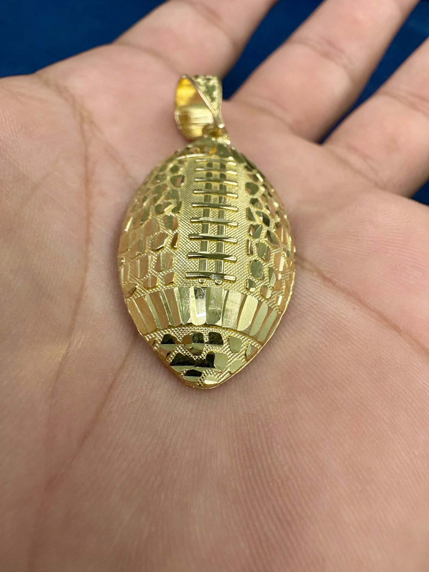 10K Gold Football Pendant