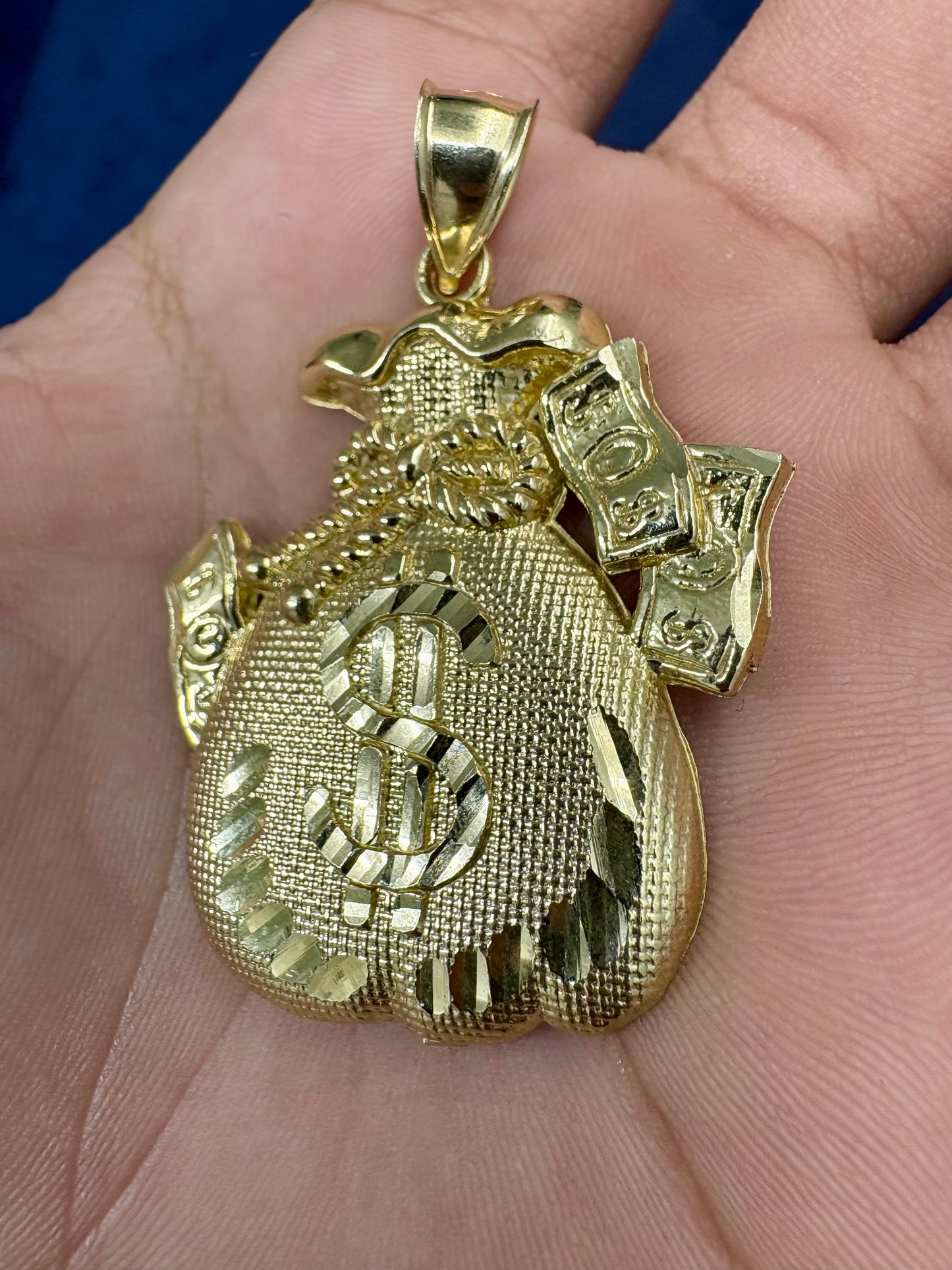 10K Gold Money Bag Pendant