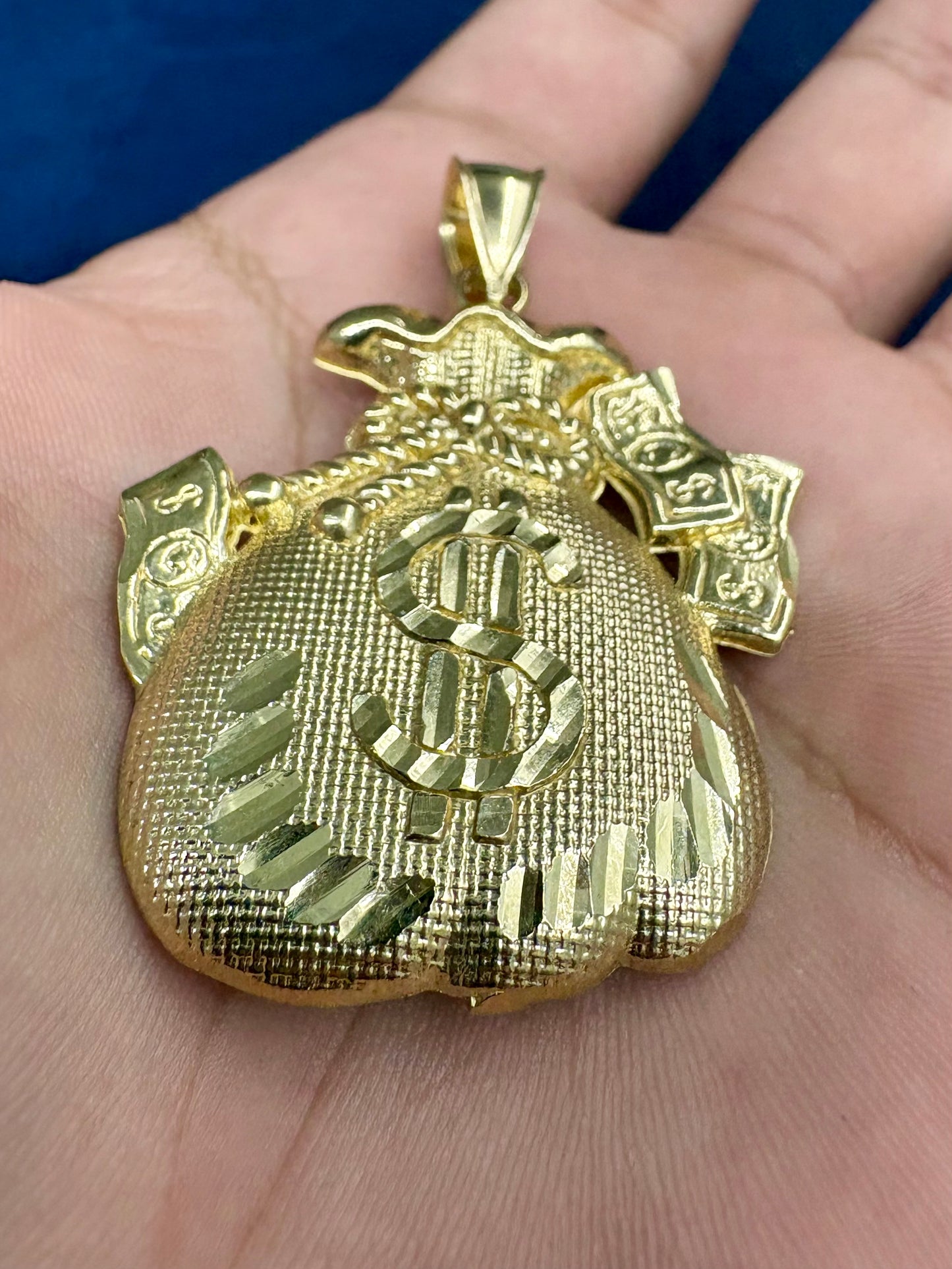 10K Gold Money Bag Pendant