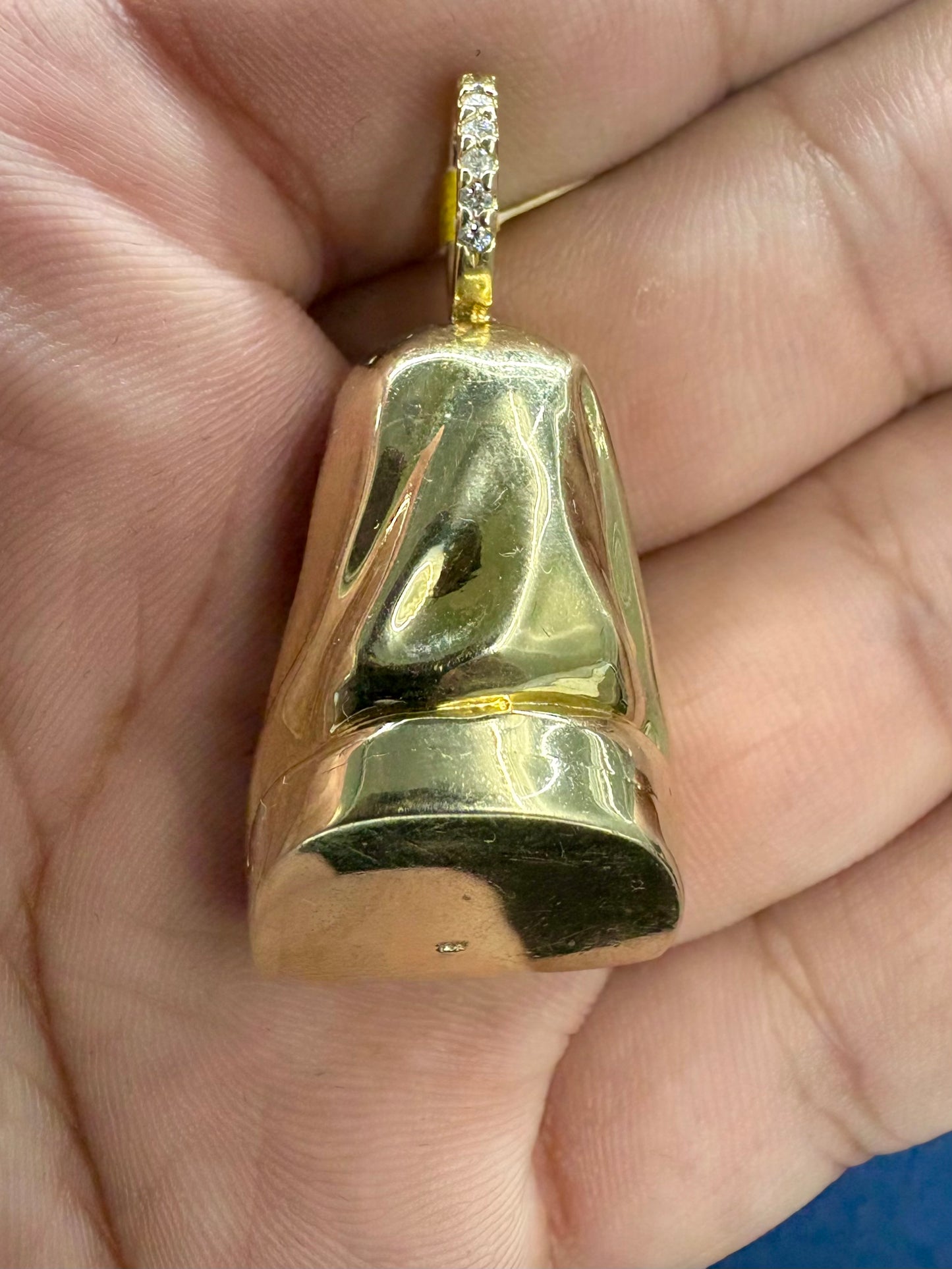 14K Gold and Diamonds Jesus Head Pendant
