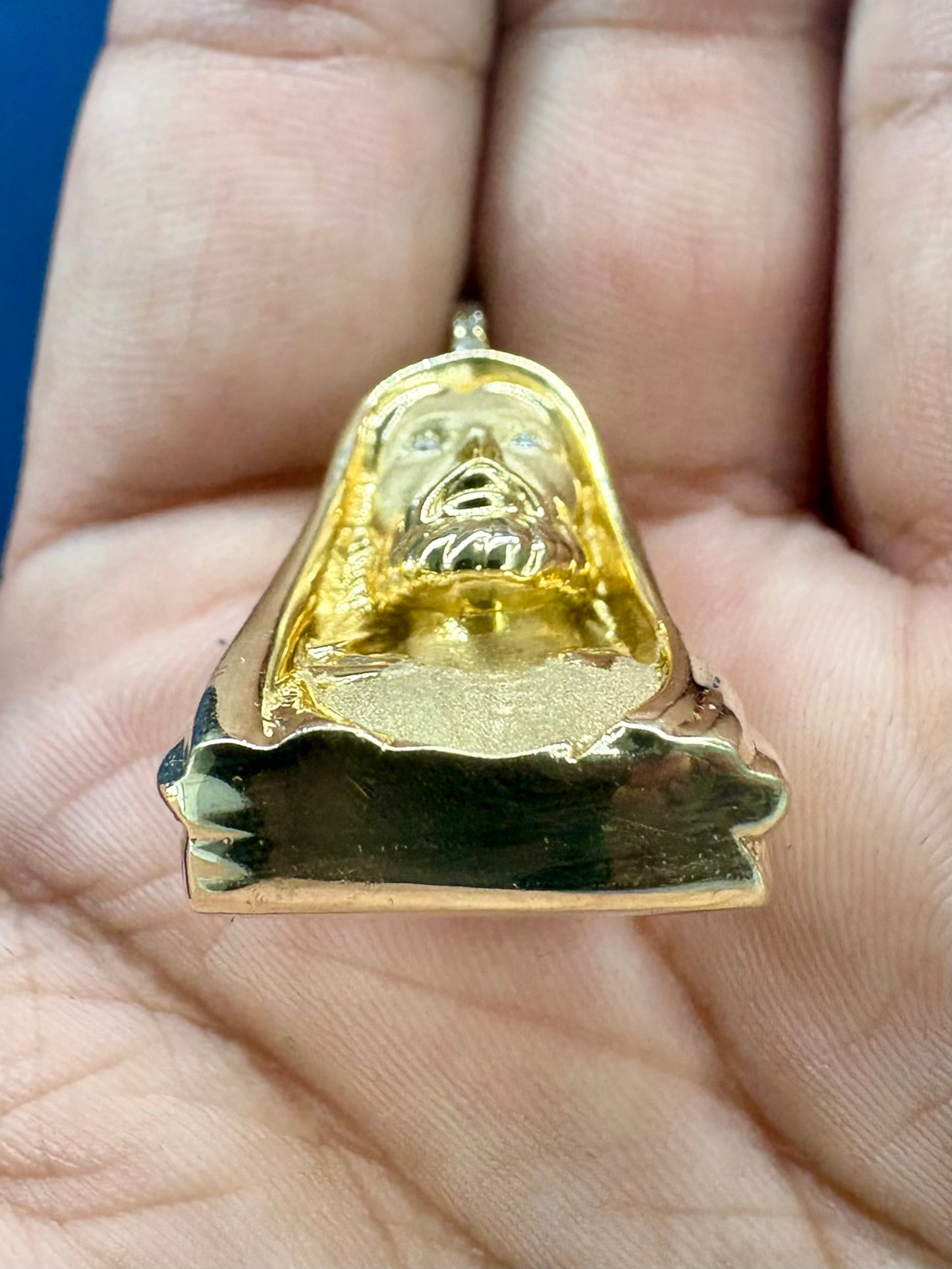 14K Gold and Diamonds Jesus Head Pendant