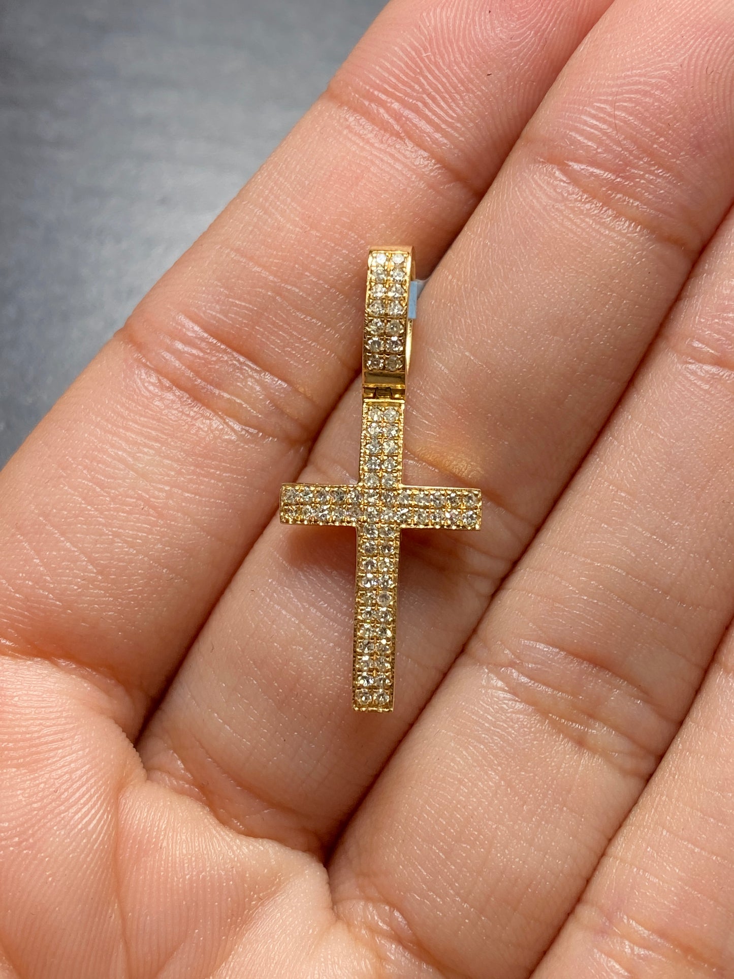 14K Latin Cross Diamond Pendant