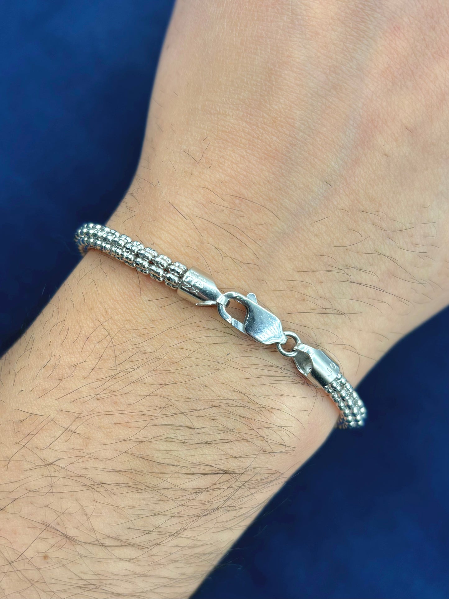 14K White Gold Moon Ice Bracelet